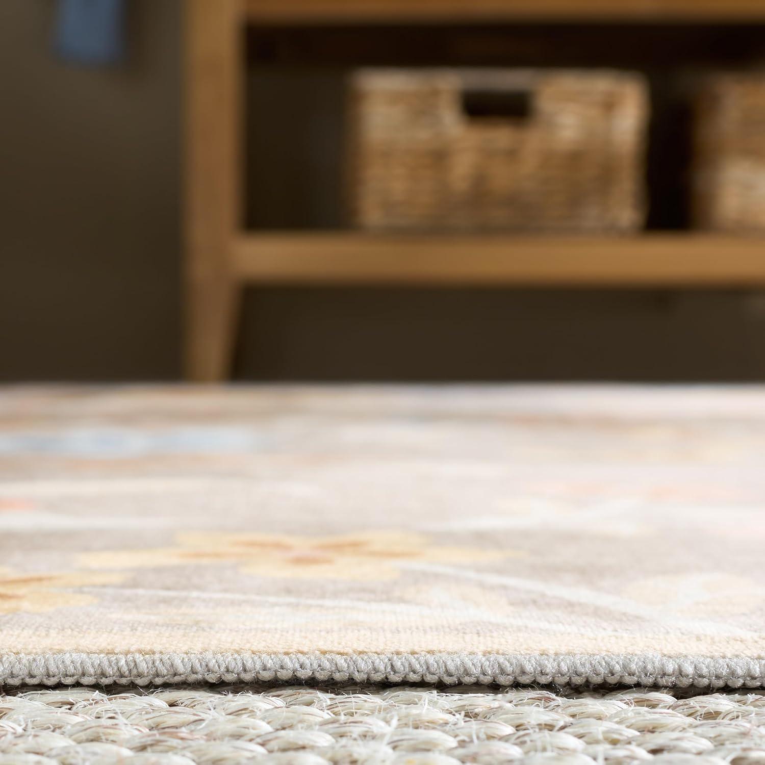 imageMartha Stewart x SAFAVIEH Machine Washable Area Rug Collection 5 x 8 Dark Beige ampamp Light Blue Slip Resistant ampamp Easy Cleaning Ideal for Ideal for Living Room Bedroom Dining Space MSRW187CDark BeigeLight Blue