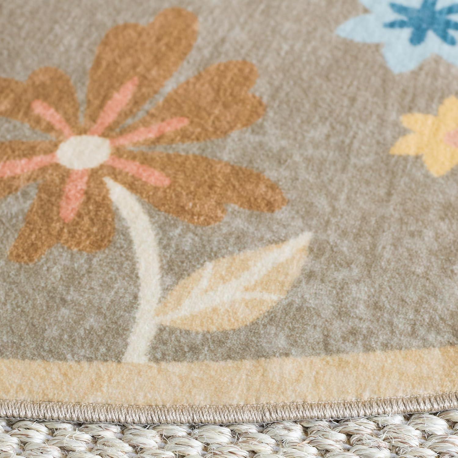 imageMartha Stewart x SAFAVIEH Machine Washable Area Rug Collection 5 x 8 Dark Beige ampamp Light Blue Slip Resistant ampamp Easy Cleaning Ideal for Ideal for Living Room Bedroom Dining Space MSRW187CDark BeigeLight Blue