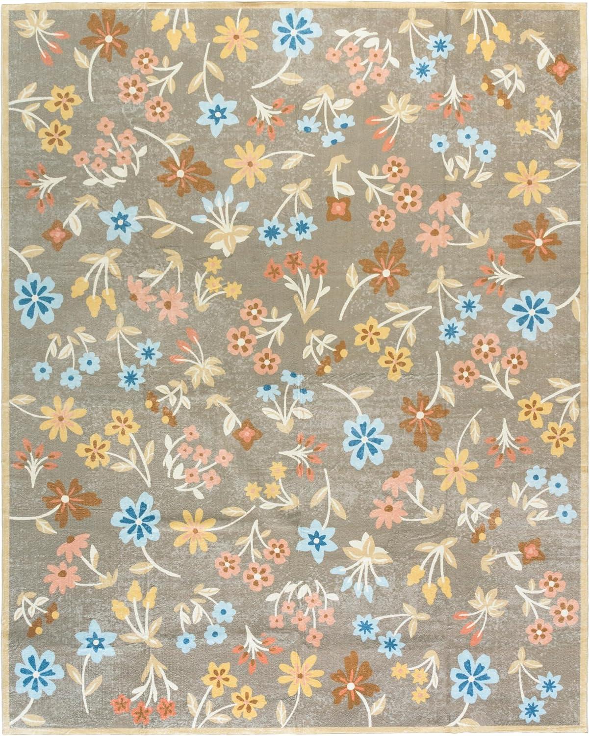 imageMartha Stewart x SAFAVIEH Machine Washable Area Rug Collection 5 x 8 Dark Beige ampamp Light Blue Slip Resistant ampamp Easy Cleaning Ideal for Ideal for Living Room Bedroom Dining Space MSRW187CDark BeigeLight Blue