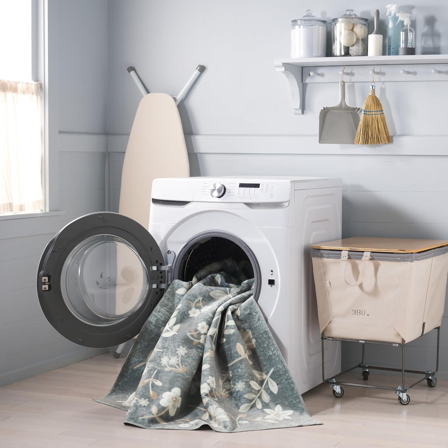 imageMartha Stewart x SAFAVIEH Machine Washable Area Rug Collection 5 x 8 Dark Grey ampamp Beige Slip Resistant ampamp Easy Cleaning Ideal for Ideal for Living Room Bedroom Dining Space MSRW197GDark GreyBeige