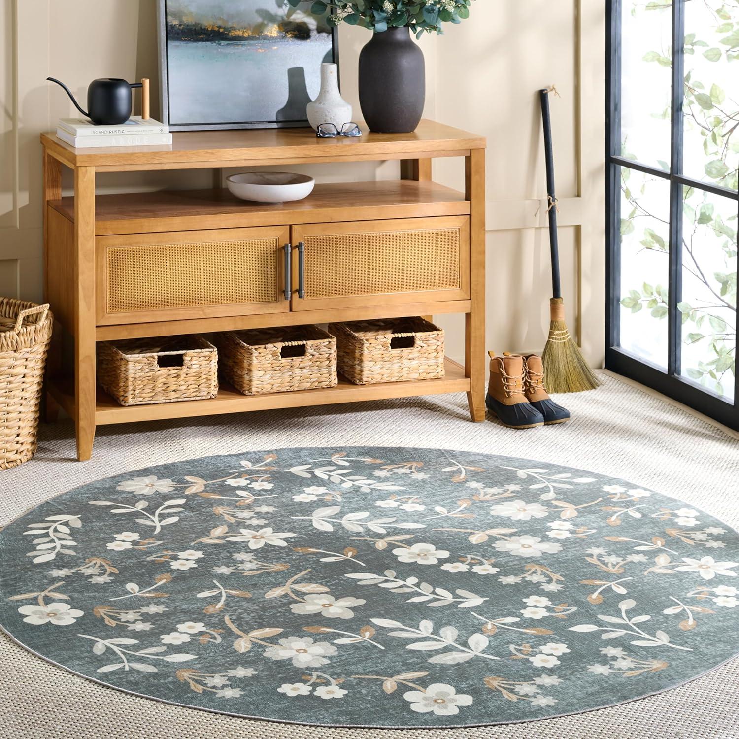 imageMartha Stewart x SAFAVIEH Machine Washable Area Rug Collection 5 x 8 Dark Grey ampamp Beige Slip Resistant ampamp Easy Cleaning Ideal for Ideal for Living Room Bedroom Dining Space MSRW197GDark GreyBeige