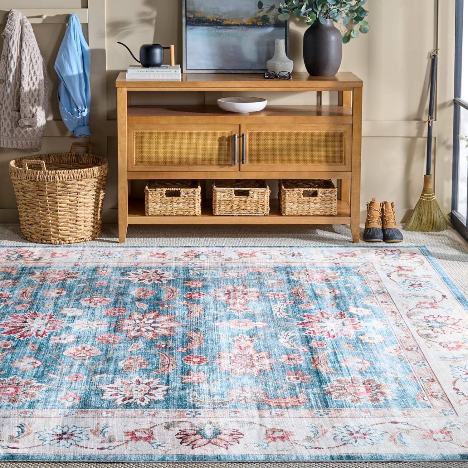 imageMartha Stewart x SAFAVIEH Machine Washable Area Rug Collection 5 x 8 Green ampamp Beige Slip Resistant ampamp Easy Cleaning Ideal for Ideal for Living Room Bedroom Dining Space MSRW112YGreenBeige