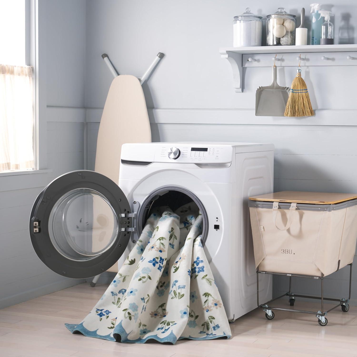 imageMartha Stewart x SAFAVIEH Machine Washable Area Rug Collection 5 x 8 Ivory ampamp Light Blue Slip Resistant ampamp Easy Cleaning Ideal for Ideal for Living Room Bedroom Dining Space MSRW198AIvoryLight Blue