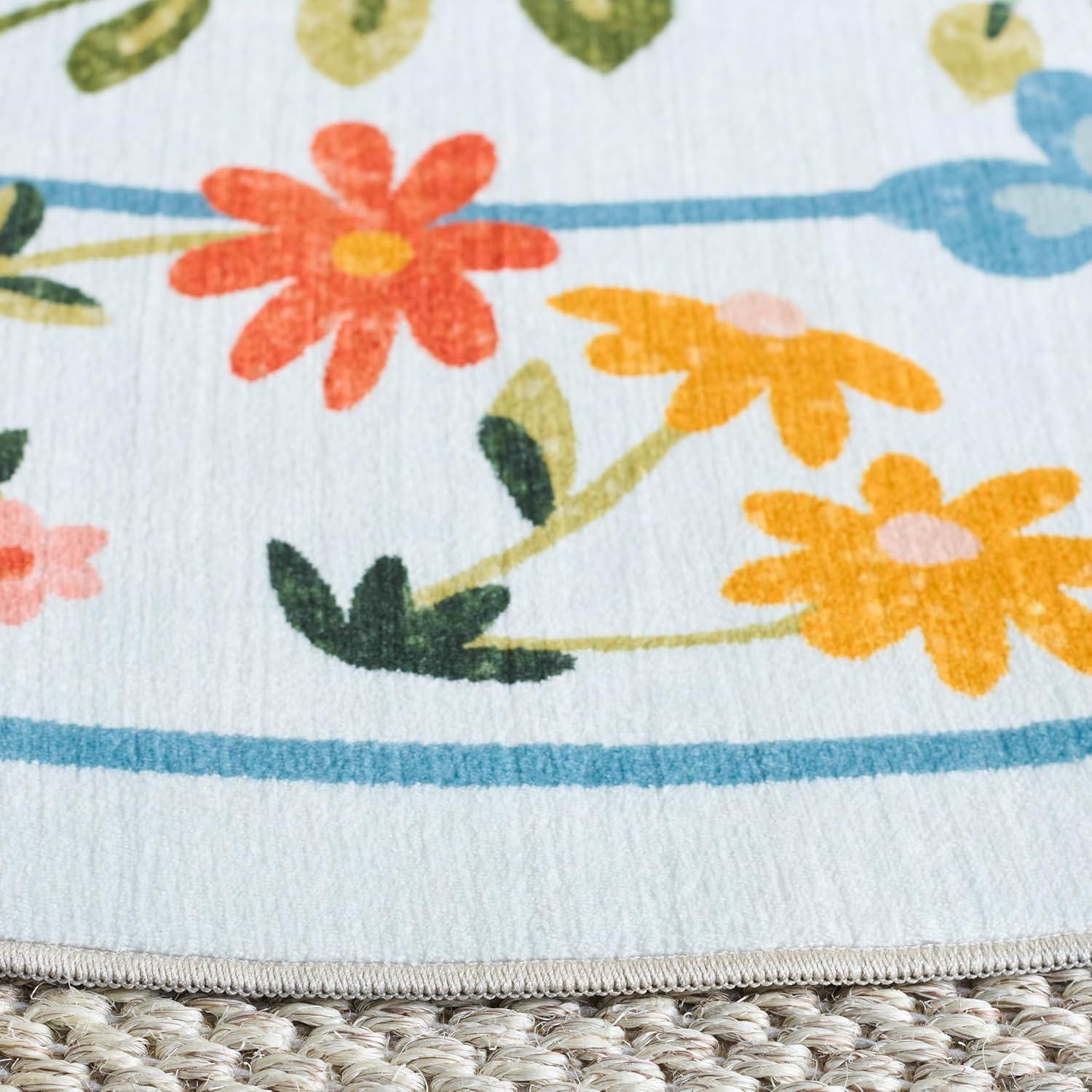 imageMartha Stewart x SAFAVIEH Machine Washable Area Rug Collection 5 x 8 Light Blue ampamp Rust Slip Resistant ampamp Easy Cleaning Ideal for Ideal for Living Room Bedroom Dining Space MSRW190KLight BlueRust