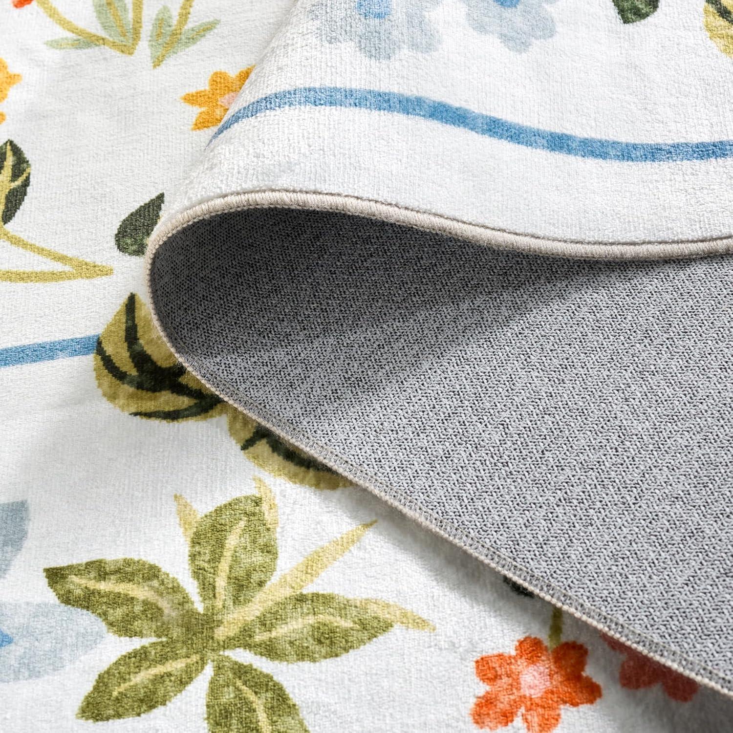 imageMartha Stewart x SAFAVIEH Machine Washable Area Rug Collection 5 x 8 Light Blue ampamp Rust Slip Resistant ampamp Easy Cleaning Ideal for Ideal for Living Room Bedroom Dining Space MSRW190KLight BlueRust