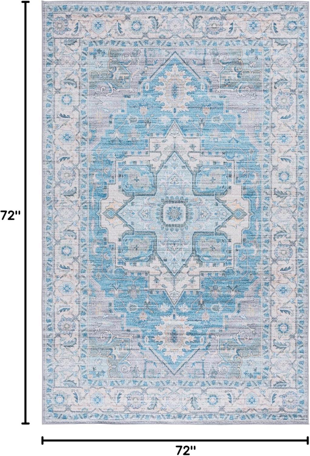 imageMartha Stewart x SAFAVIEH Machine Washable Area Rug Collection 5 x 8 Rust ampamp Blue Slip Resistant ampamp Easy Cleaning Ideal for Ideal for Living Room Bedroom Dining Space MSRW113QGreyTurquoise