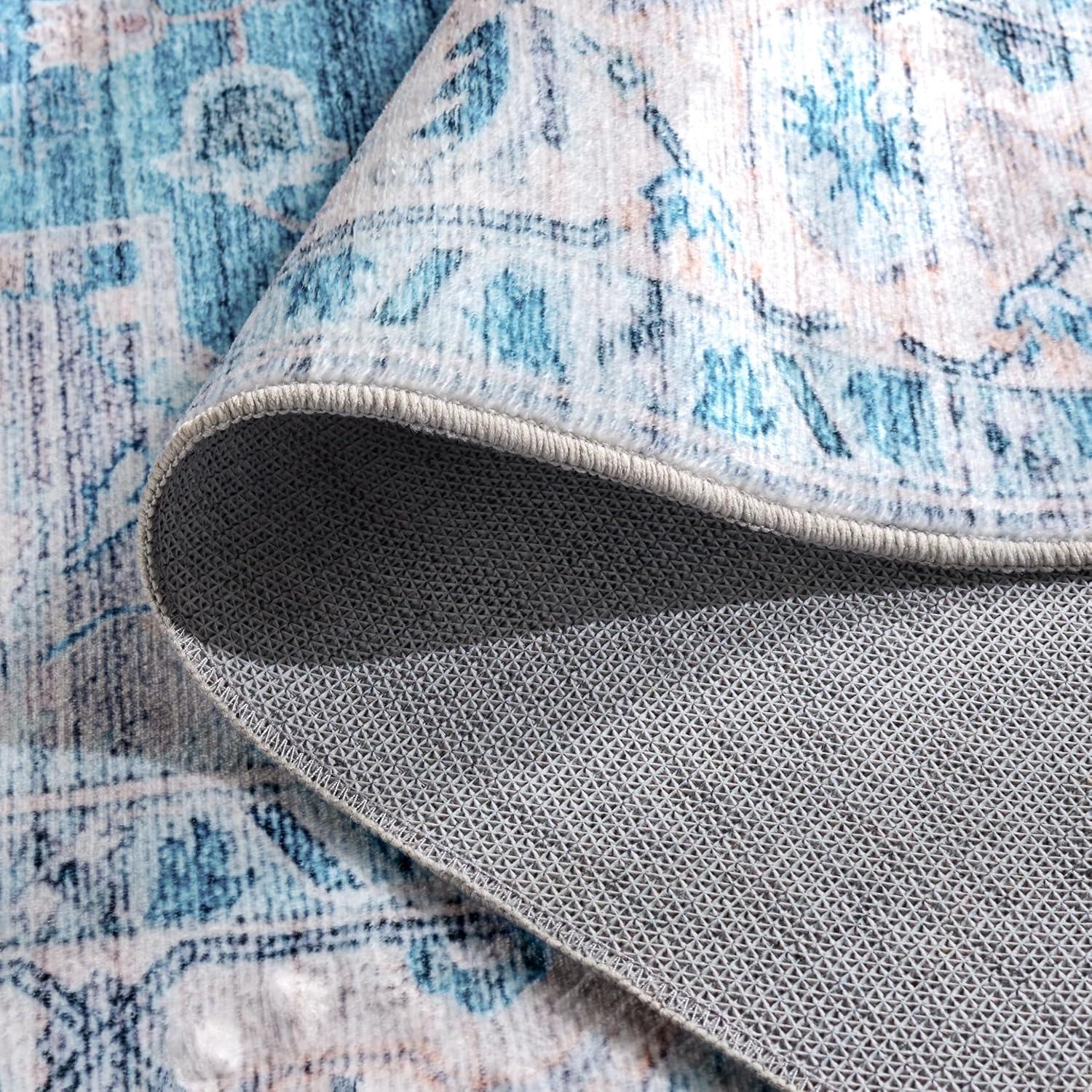 imageMartha Stewart x SAFAVIEH Machine Washable Area Rug Collection 5 x 8 Rust ampamp Blue Slip Resistant ampamp Easy Cleaning Ideal for Ideal for Living Room Bedroom Dining Space MSRW113QGreyTurquoise