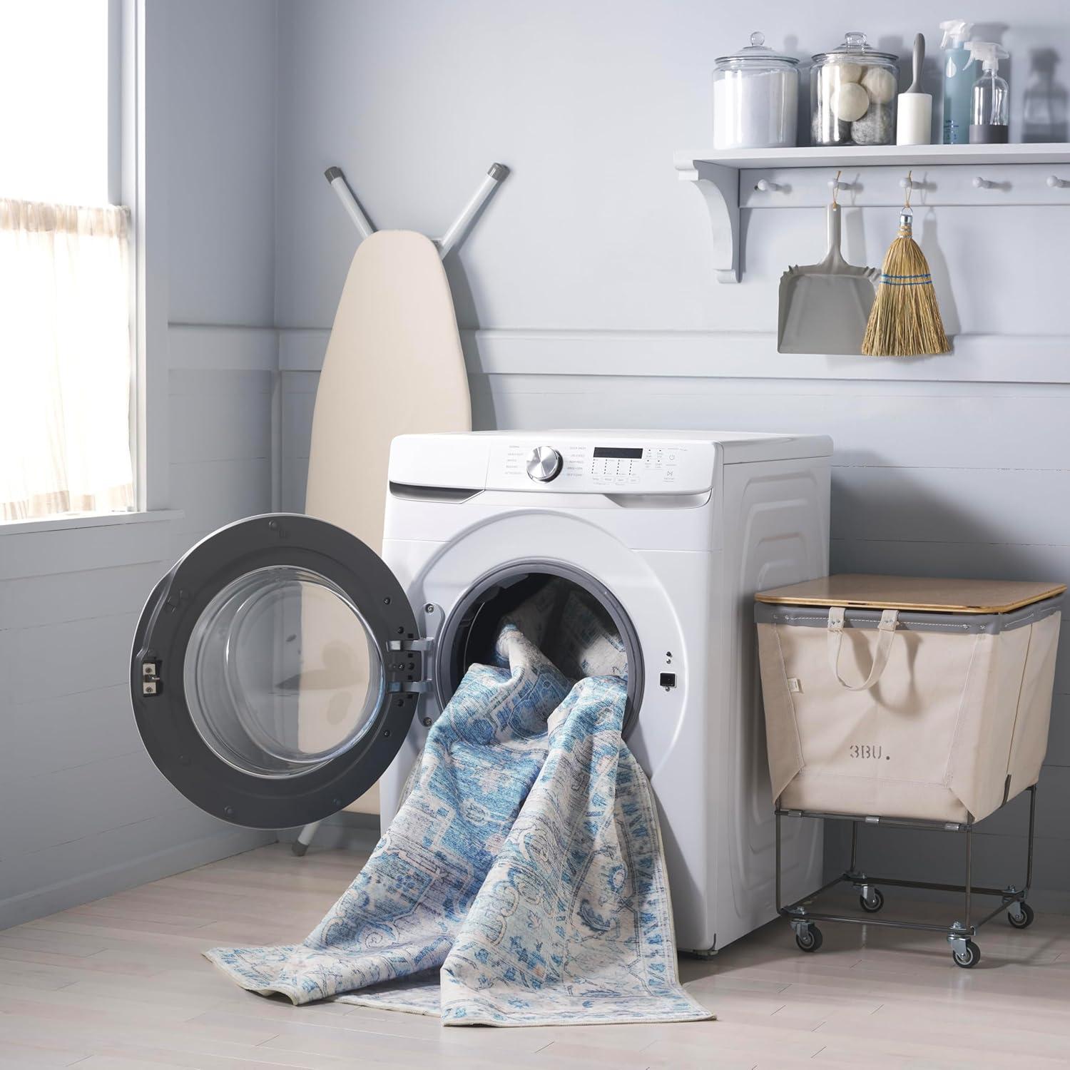 imageMartha Stewart x SAFAVIEH Machine Washable Area Rug Collection 5 x 8 Rust ampamp Blue Slip Resistant ampamp Easy Cleaning Ideal for Ideal for Living Room Bedroom Dining Space MSRW113QGreyTurquoise