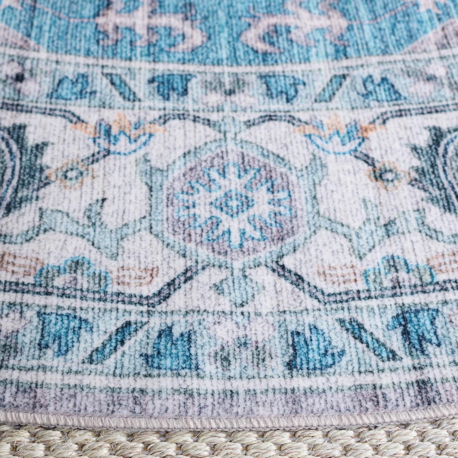 imageMartha Stewart x SAFAVIEH Machine Washable Area Rug Collection 5 x 8 Rust ampamp Blue Slip Resistant ampamp Easy Cleaning Ideal for Ideal for Living Room Bedroom Dining Space MSRW113QGreyTurquoise