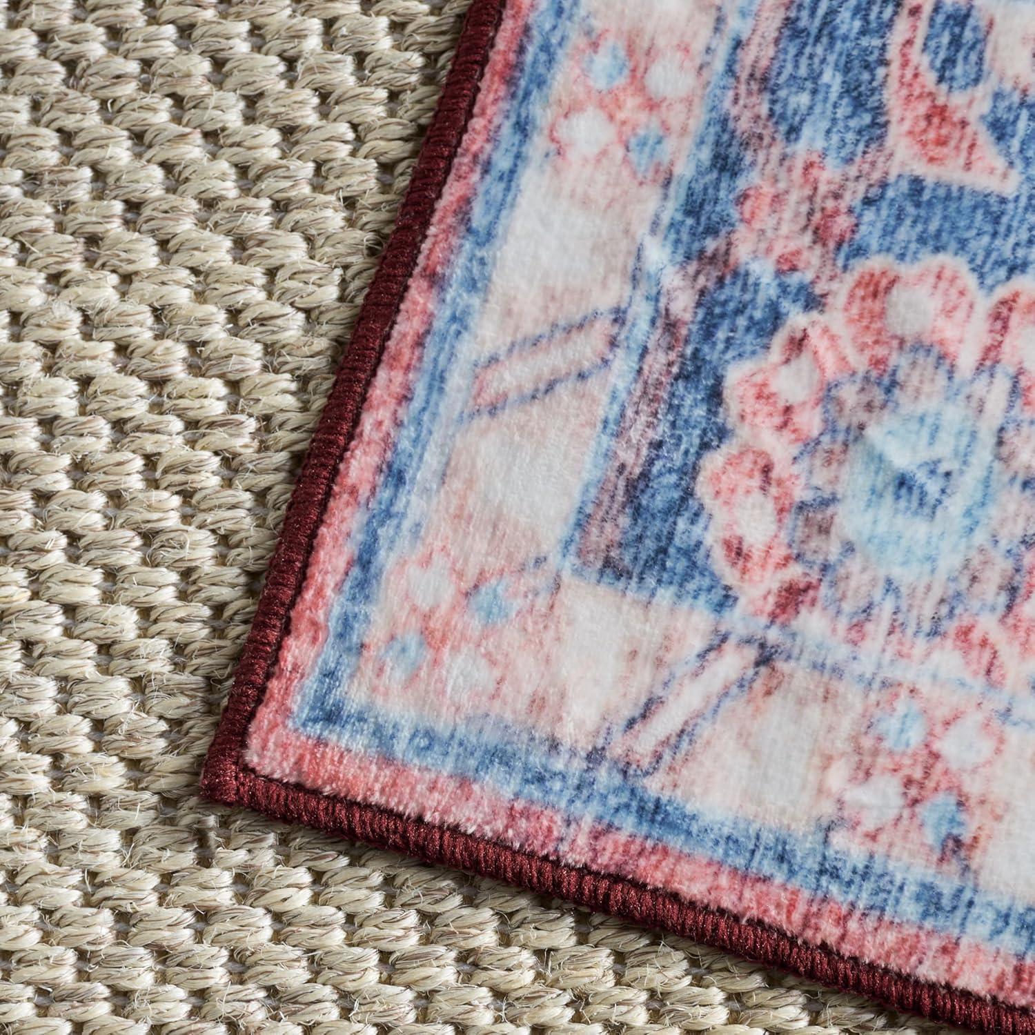 imageMartha Stewart x SAFAVIEH Machine Washable Area Rug Collection 5 x 8 Rust ampamp Blue Slip Resistant ampamp Easy Cleaning Ideal for Ideal for Living Room Bedroom Dining Space MSRW113QRustBlue