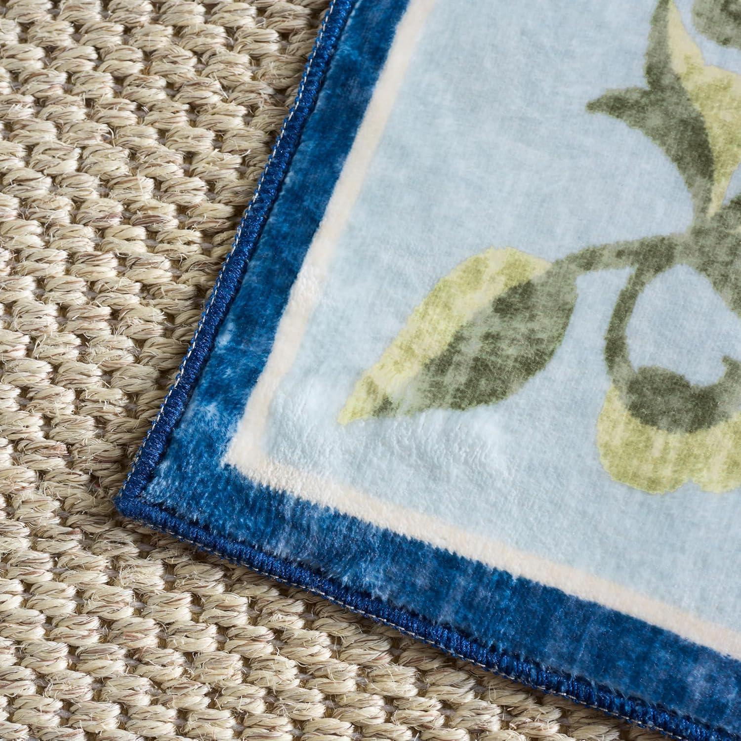 imageMartha Stewart x SAFAVIEH Machine Washable Area Rug Collection 5 x 8 Rust ampamp Gold Slip Resistant ampamp Easy Cleaning Ideal for Ideal for Living Room Bedroom Dining Space MSRW195QDark BlueLight Blue