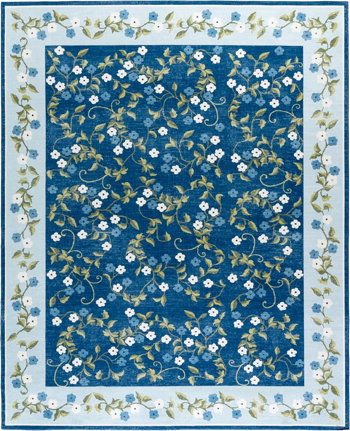 imageMartha Stewart x SAFAVIEH Machine Washable Area Rug Collection 5 x 8 Rust ampamp Gold Slip Resistant ampamp Easy Cleaning Ideal for Ideal for Living Room Bedroom Dining Space MSRW195QDark BlueLight Blue