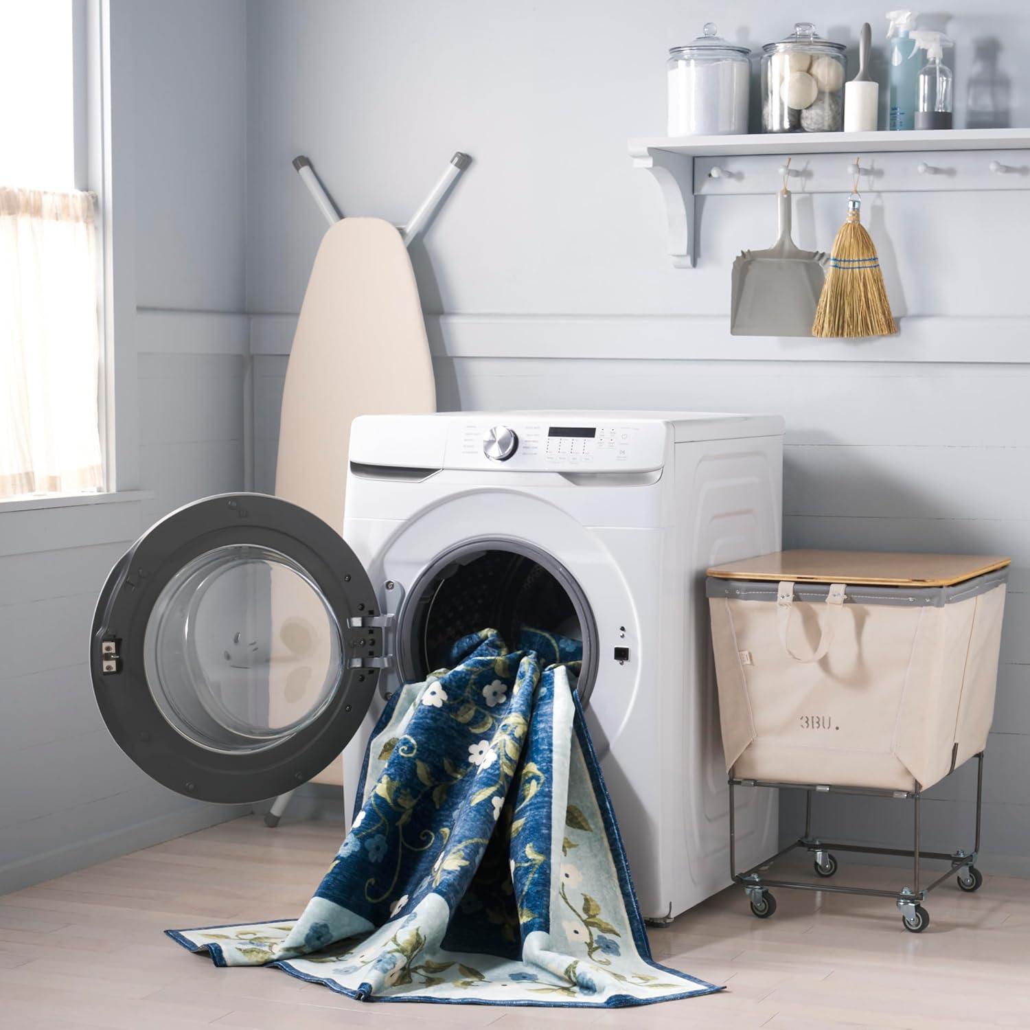 imageMartha Stewart x SAFAVIEH Machine Washable Area Rug Collection 5 x 8 Rust ampamp Gold Slip Resistant ampamp Easy Cleaning Ideal for Ideal for Living Room Bedroom Dining Space MSRW195QDark BlueLight Blue