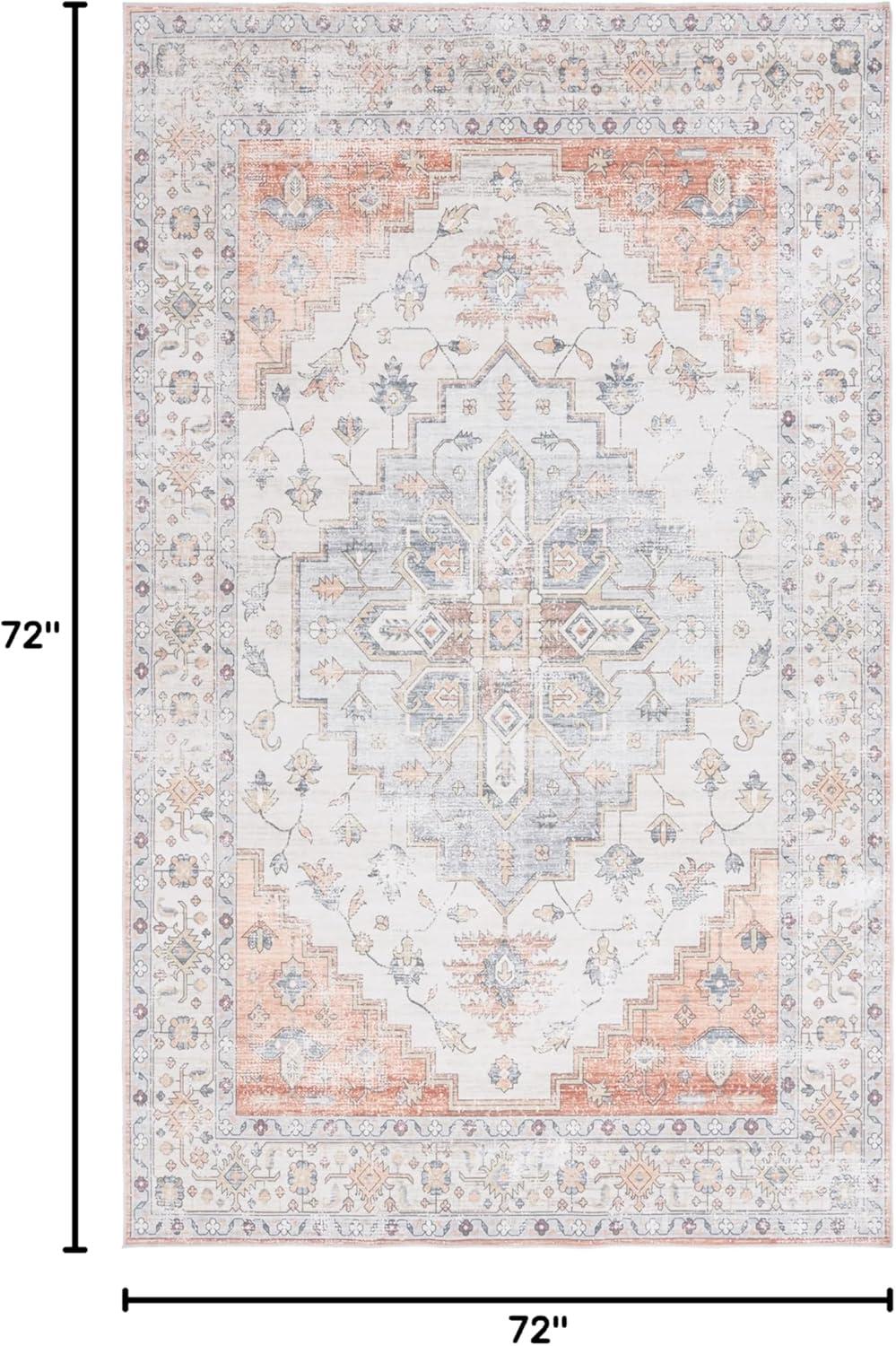 imageMartha Stewart x SAFAVIEH Machine Washable Area Rug Collection 5 x 8 Sage ampamp Light Rust Slip Resistant ampamp Easy Cleaning Ideal for Ideal for Living Room Bedroom Dining Space MSRW109WSageLight Rust