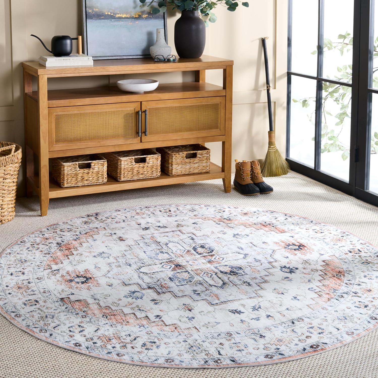imageMartha Stewart x SAFAVIEH Machine Washable Area Rug Collection 5 x 8 Sage ampamp Light Rust Slip Resistant ampamp Easy Cleaning Ideal for Ideal for Living Room Bedroom Dining Space MSRW109WSageLight Rust