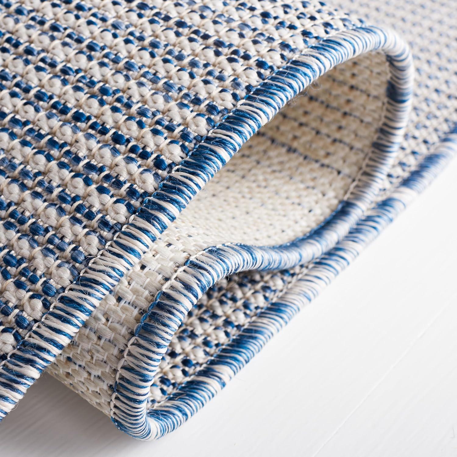 imageMartha Stewart x SAFAVIEH Outdoor Area Rug Collection 65quot Round Navy Weather Resistant ampamp Washable Ideal for Patio Backyard Mudroom Deck Dining Space MSR4490NNavy