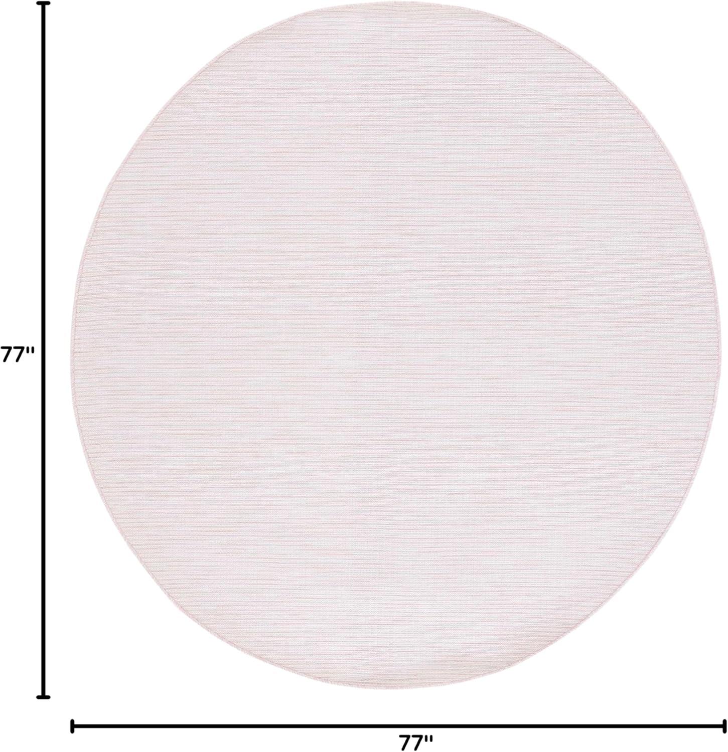 imageMartha Stewart x SAFAVIEH Outdoor Area Rug Collection 65quot Round Navy Weather Resistant ampamp Washable Ideal for Patio Backyard Mudroom Deck Dining Space MSR4490NBeigePink