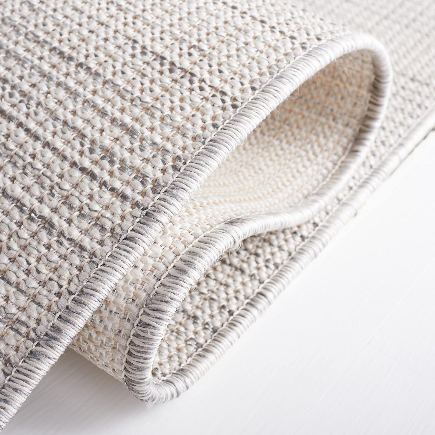 imageMartha Stewart x SAFAVIEH Outdoor Area Rug Collection 65quot Round Navy Weather Resistant ampamp Washable Ideal for Patio Backyard Mudroom Deck Dining Space MSR4490NIvory