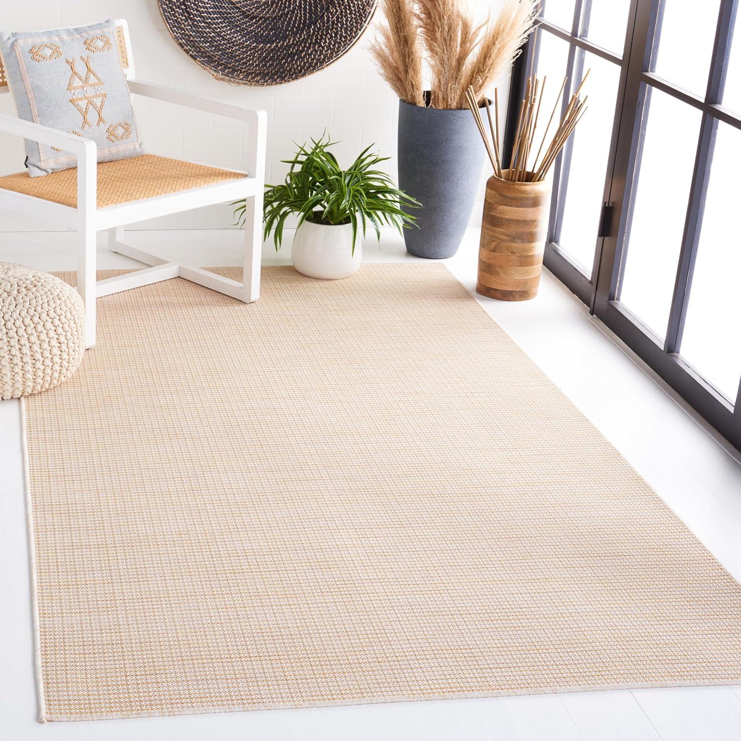 imageMartha Stewart x SAFAVIEH Outdoor Area Rug Collection 65quot Round Navy Weather Resistant ampamp Washable Ideal for Patio Backyard Mudroom Deck Dining Space MSR4490NYellow