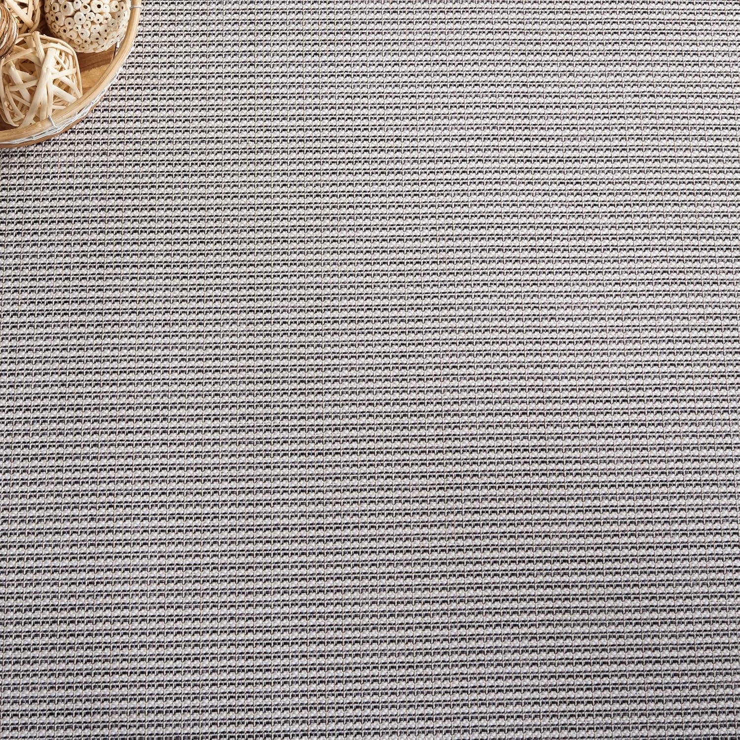 imageMartha Stewart x SAFAVIEH Outdoor Area Rug Collection 65quot Round Navy Weather Resistant ampamp Washable Ideal for Patio Backyard Mudroom Deck Dining Space MSR4490NBeigeBlack