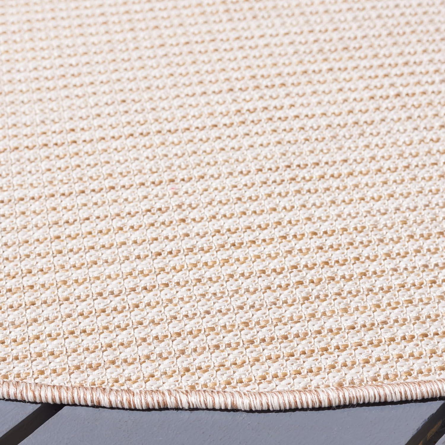imageMartha Stewart x SAFAVIEH Outdoor Area Rug Collection 65quot Round Navy Weather Resistant ampamp Washable Ideal for Patio Backyard Mudroom Deck Dining Space MSR4490NBeige
