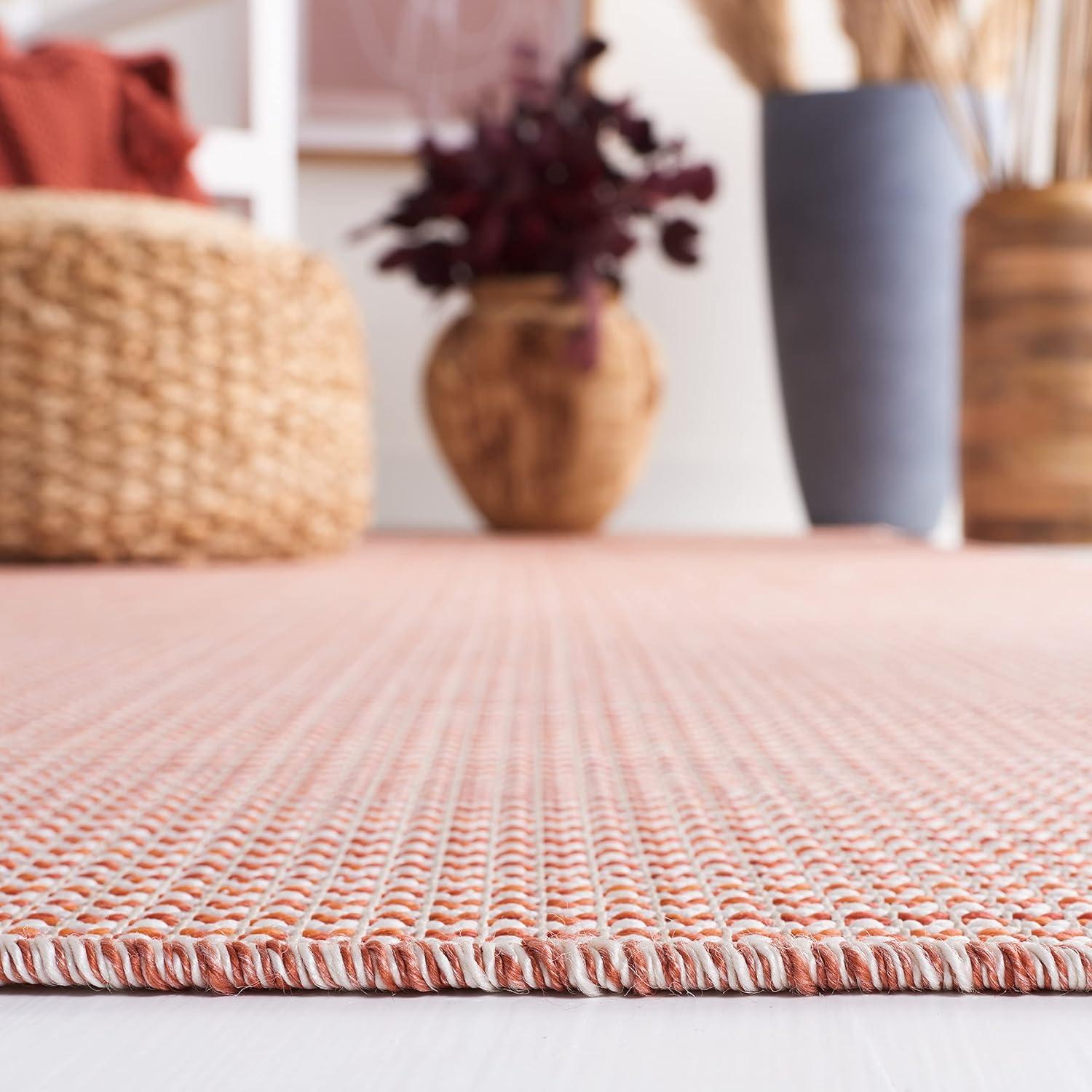 imageMartha Stewart x SAFAVIEH Outdoor Area Rug Collection 65quot Round Navy Weather Resistant ampamp Washable Ideal for Patio Backyard Mudroom Deck Dining Space MSR4490NBeigeTerracotta