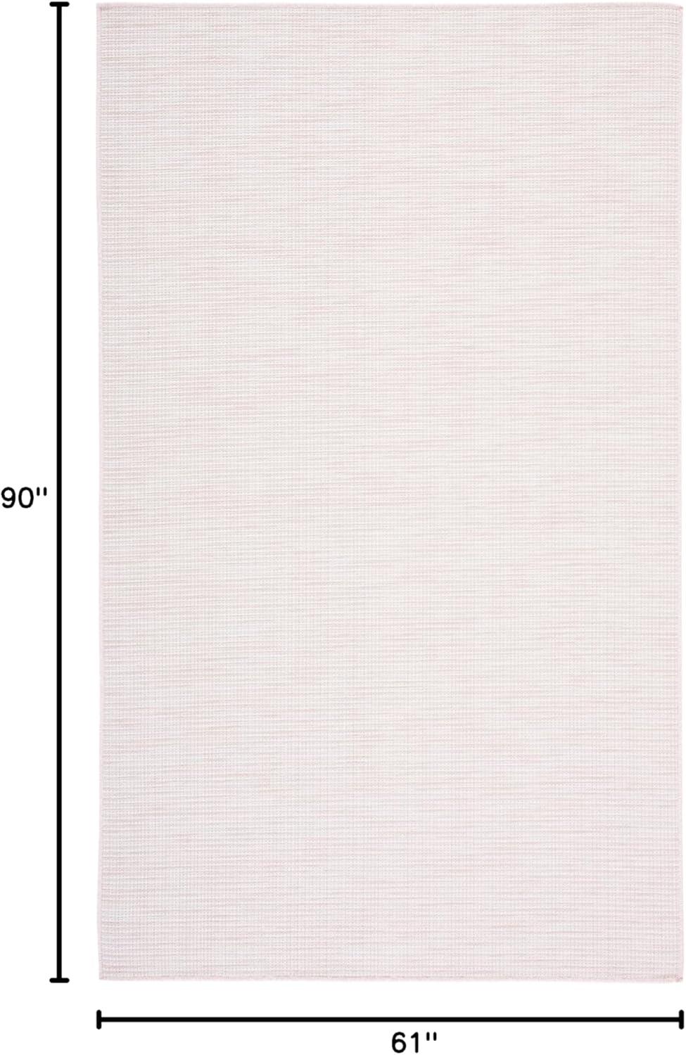 imageMartha Stewart x SAFAVIEH Outdoor Area Rug Collection 65quot Round Navy Weather Resistant ampamp Washable Ideal for Patio Backyard Mudroom Deck Dining Space MSR4490NBeigePink