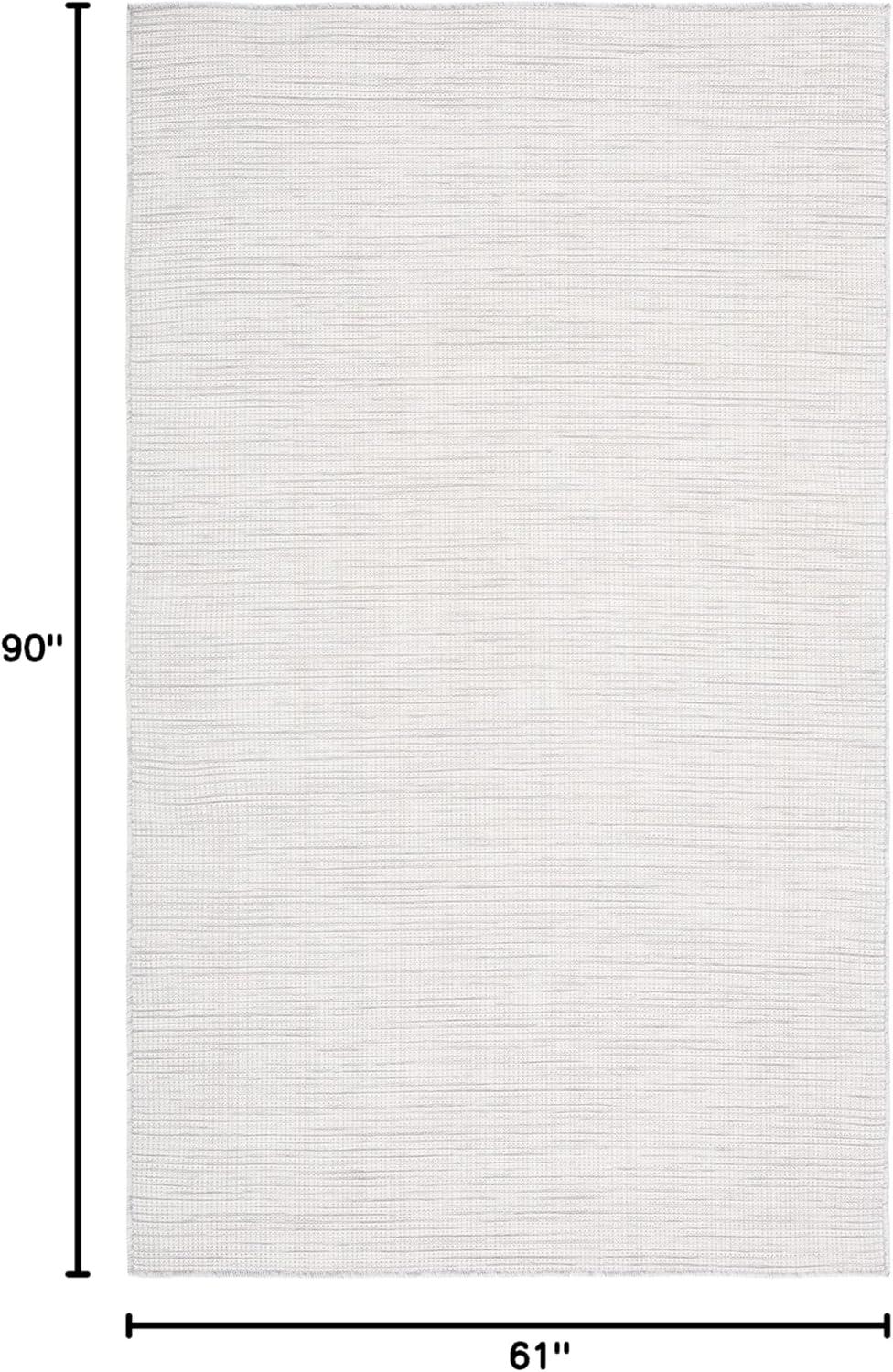 imageMartha Stewart x SAFAVIEH Outdoor Area Rug Collection 65quot Round Navy Weather Resistant ampamp Washable Ideal for Patio Backyard Mudroom Deck Dining Space MSR4490NIvory