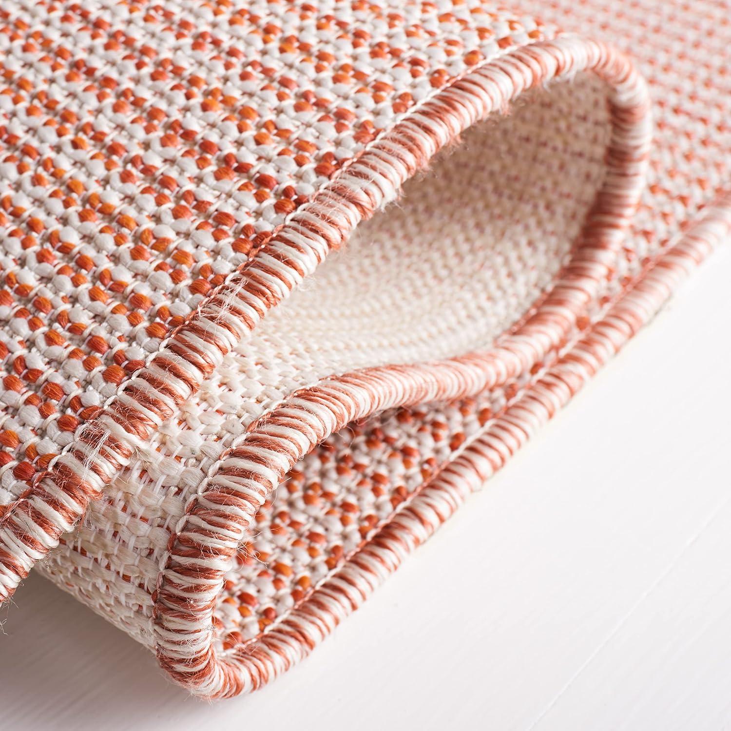 imageMartha Stewart x SAFAVIEH Outdoor Area Rug Collection 65quot Round Navy Weather Resistant ampamp Washable Ideal for Patio Backyard Mudroom Deck Dining Space MSR4490NBeigeTerracotta