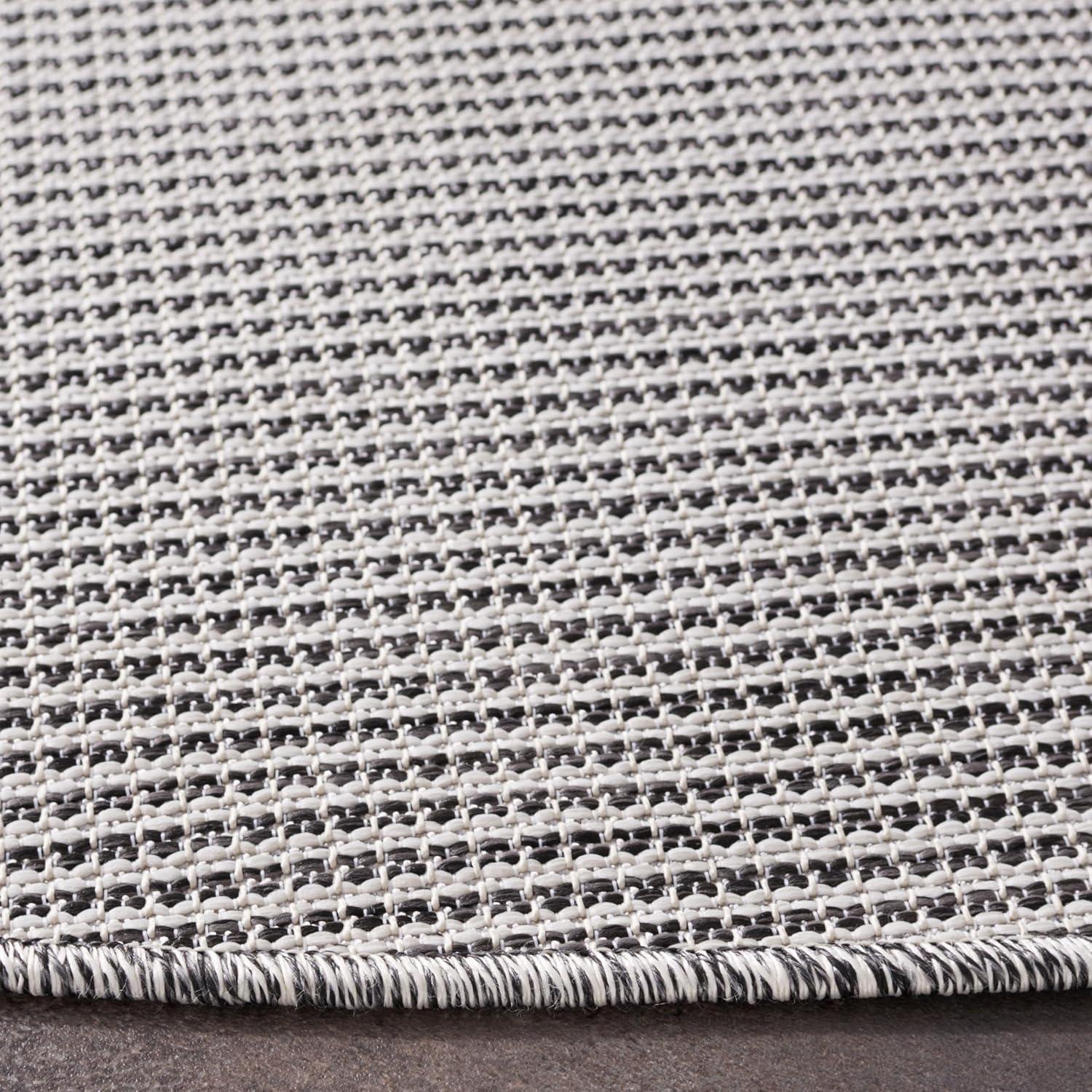 imageMartha Stewart x SAFAVIEH Outdoor Area Rug Collection 65quot Round Navy Weather Resistant ampamp Washable Ideal for Patio Backyard Mudroom Deck Dining Space MSR4490NBeigeBlack