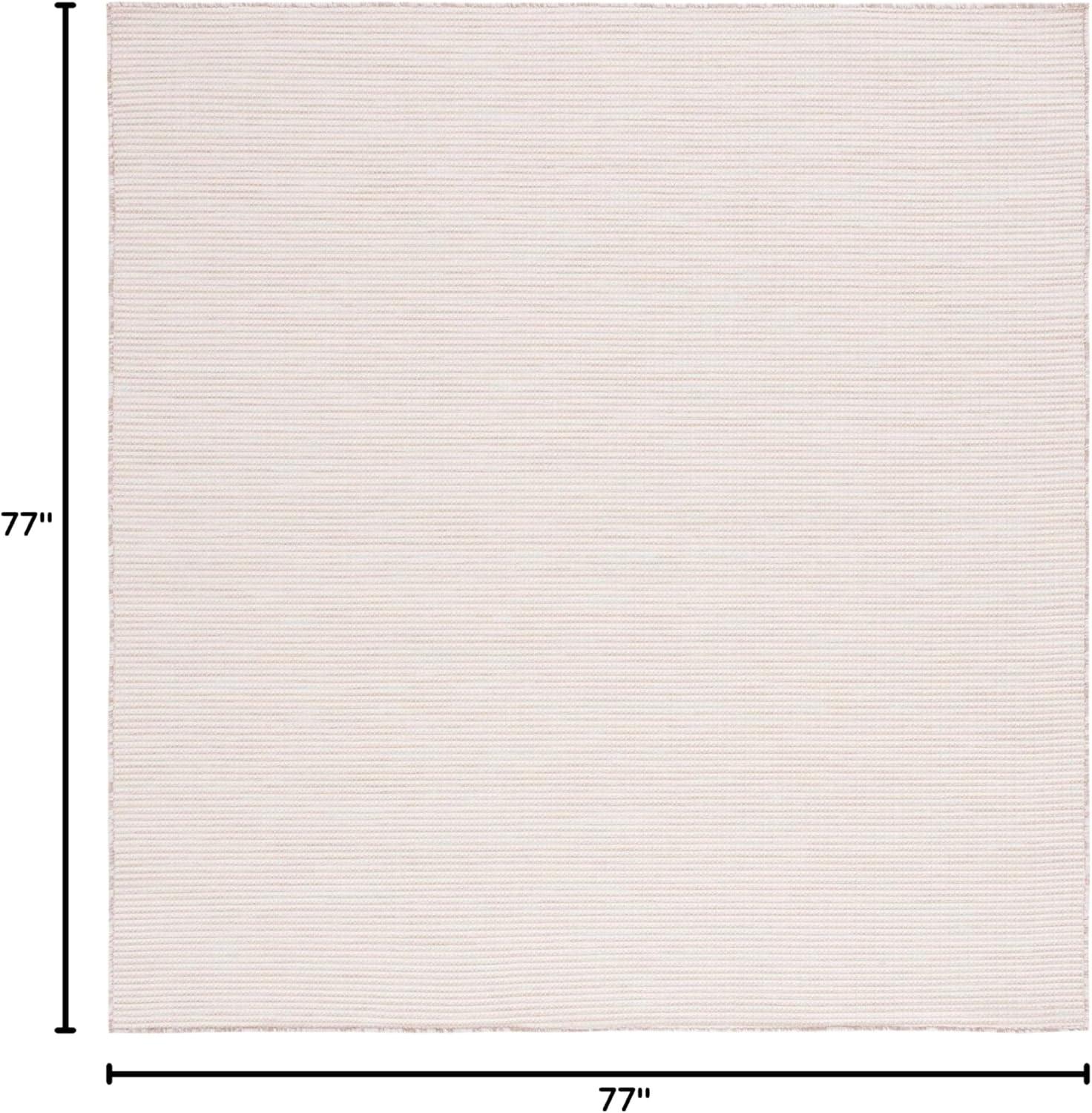 imageMartha Stewart x SAFAVIEH Outdoor Area Rug Collection 65quot Round Navy Weather Resistant ampamp Washable Ideal for Patio Backyard Mudroom Deck Dining Space MSR4490NBeige