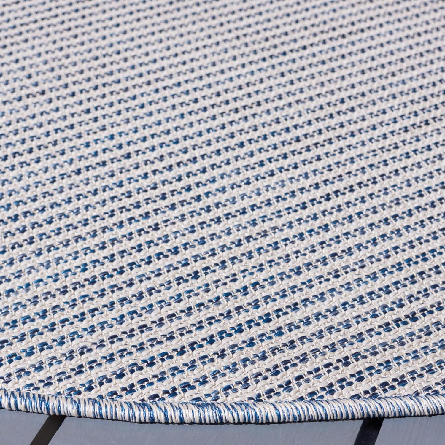 imageMartha Stewart x SAFAVIEH Outdoor Area Rug Collection 65quot Round Navy Weather Resistant ampamp Washable Ideal for Patio Backyard Mudroom Deck Dining Space MSR4490NNavy