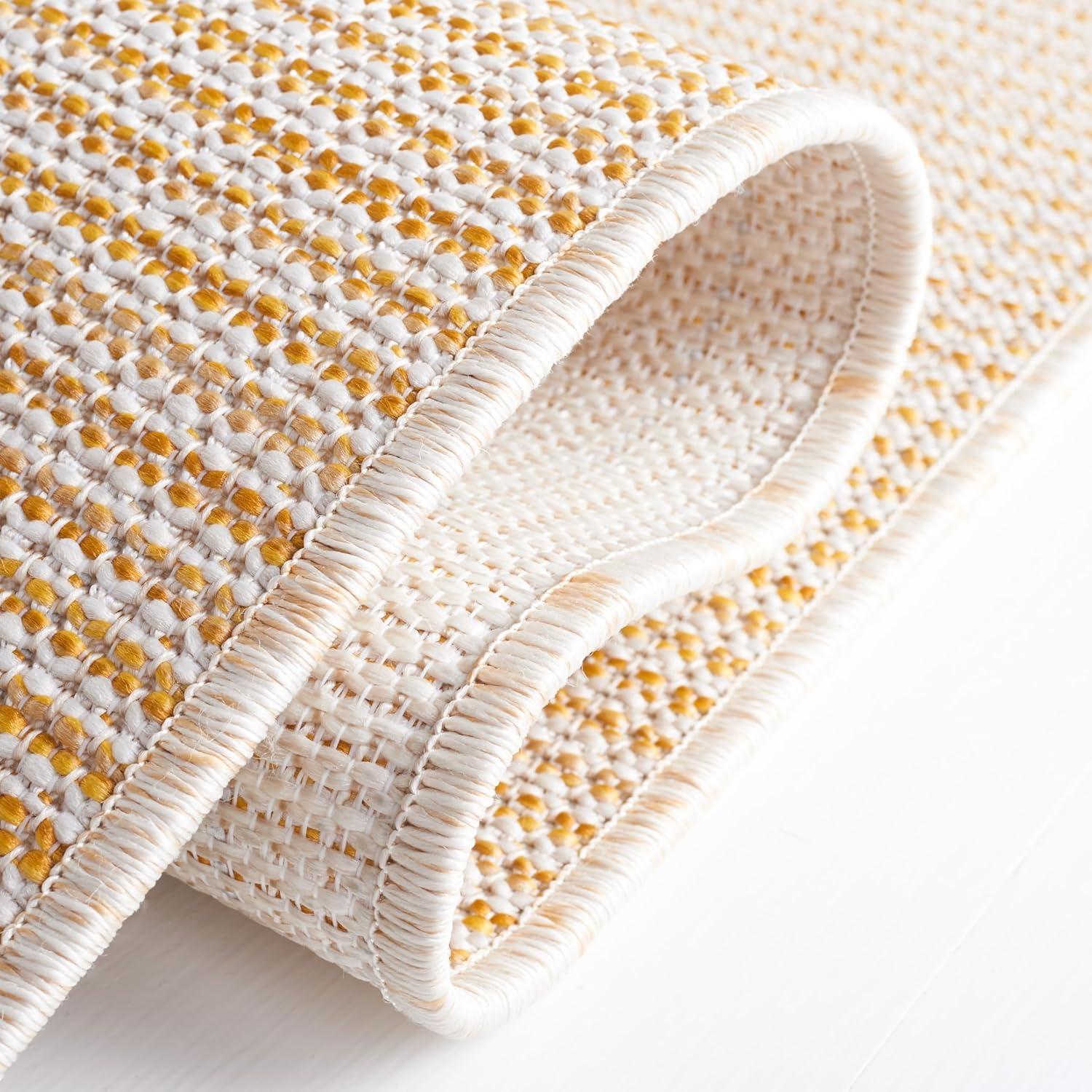 imageMartha Stewart x SAFAVIEH Outdoor Area Rug Collection 65quot Round Navy Weather Resistant ampamp Washable Ideal for Patio Backyard Mudroom Deck Dining Space MSR4490NYellow