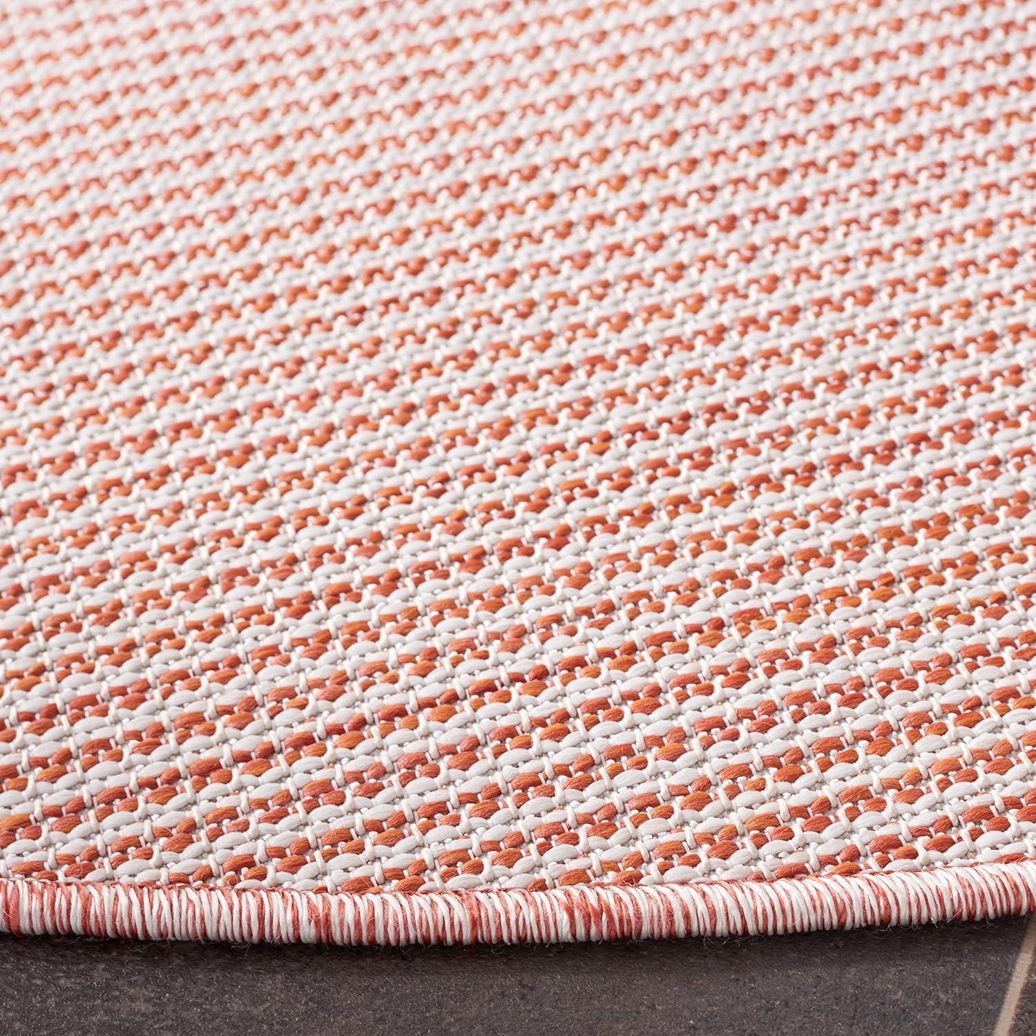 imageMartha Stewart x SAFAVIEH Outdoor Area Rug Collection 65quot Round Navy Weather Resistant ampamp Washable Ideal for Patio Backyard Mudroom Deck Dining Space MSR4490NBeigeTerracotta