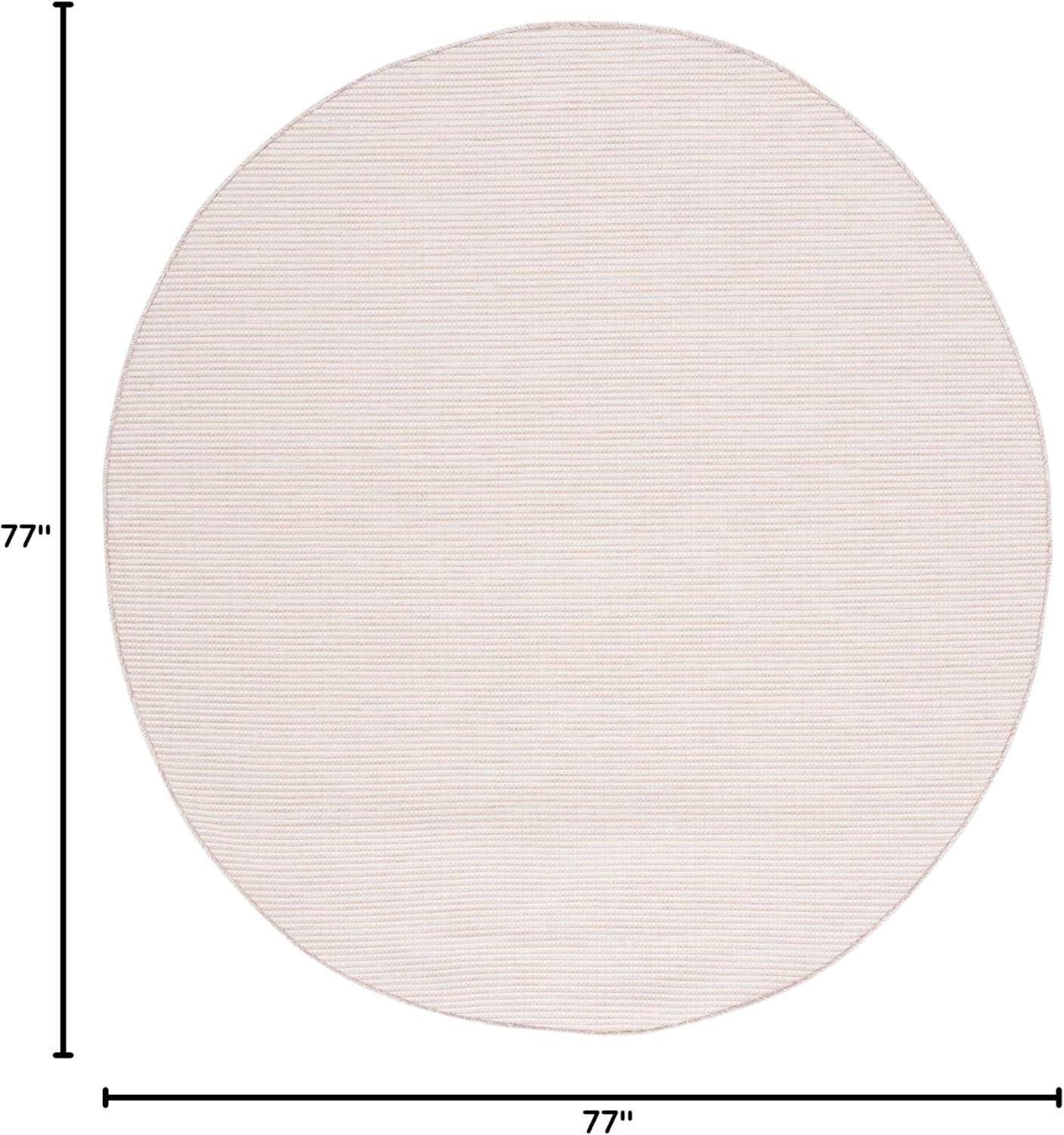 imageMartha Stewart x SAFAVIEH Outdoor Area Rug Collection 65quot Round Navy Weather Resistant ampamp Washable Ideal for Patio Backyard Mudroom Deck Dining Space MSR4490NBeige