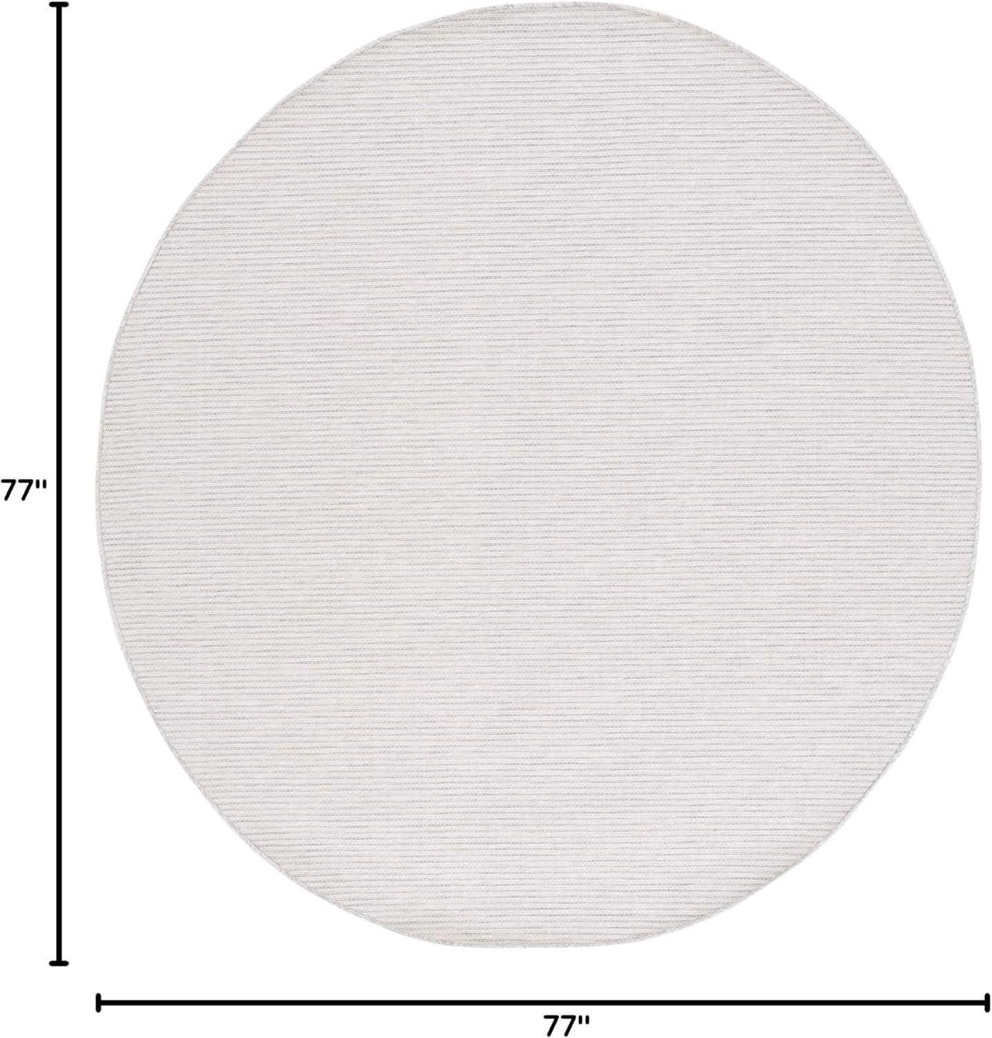 imageMartha Stewart x SAFAVIEH Outdoor Area Rug Collection 65quot Round Navy Weather Resistant ampamp Washable Ideal for Patio Backyard Mudroom Deck Dining Space MSR4490NIvory