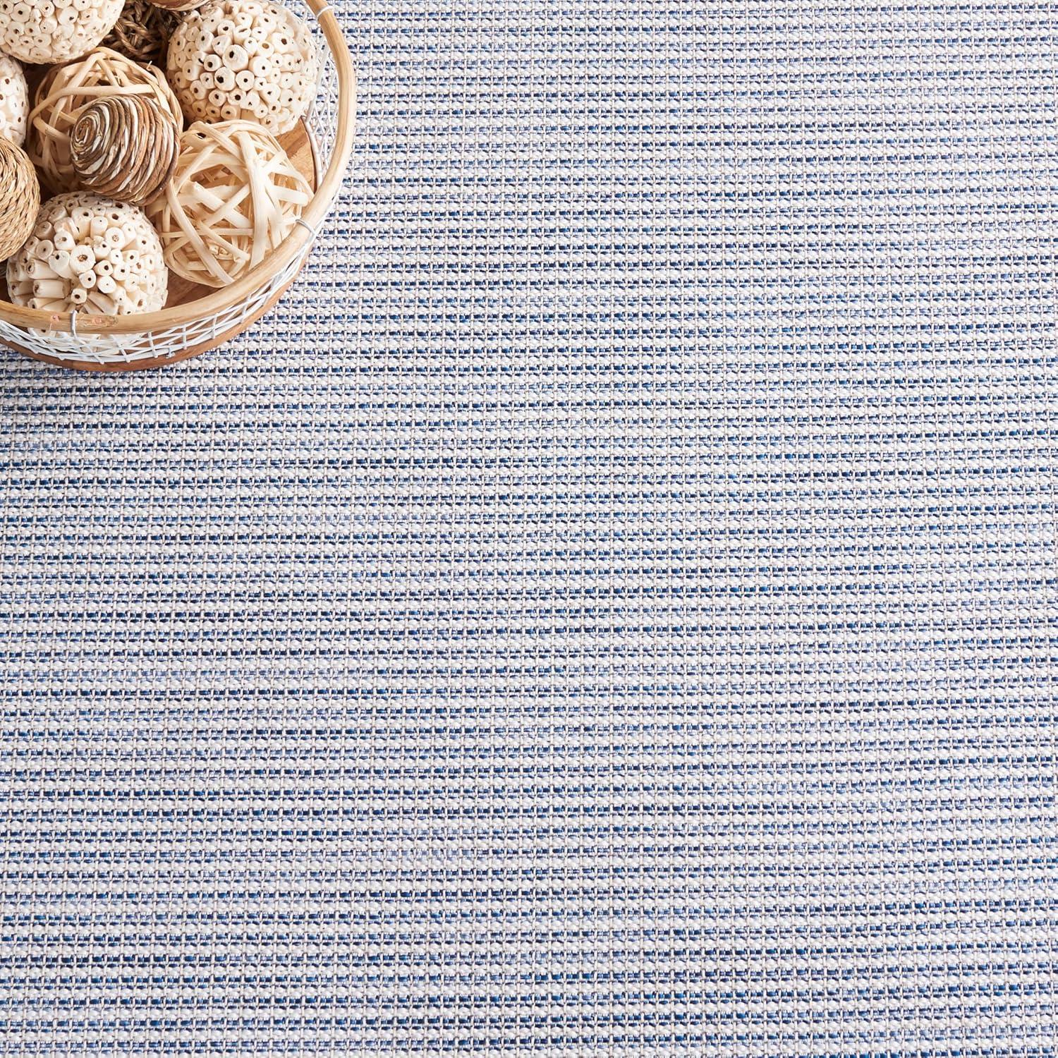 imageMartha Stewart x SAFAVIEH Outdoor Area Rug Collection 65quot Round Navy Weather Resistant ampamp Washable Ideal for Patio Backyard Mudroom Deck Dining Space MSR4490NNavy