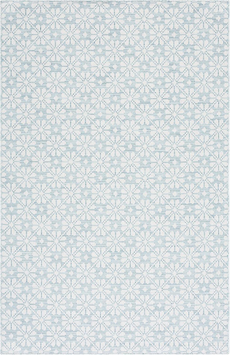 imageMartha Stewart x SAFAVIEH Outdoor Area Rug Collection 8 x 10 Aqua Weather Resistant ampamp Washable Ideal for Patio Backyard Mudroom Deck Dining Space MSR4491J