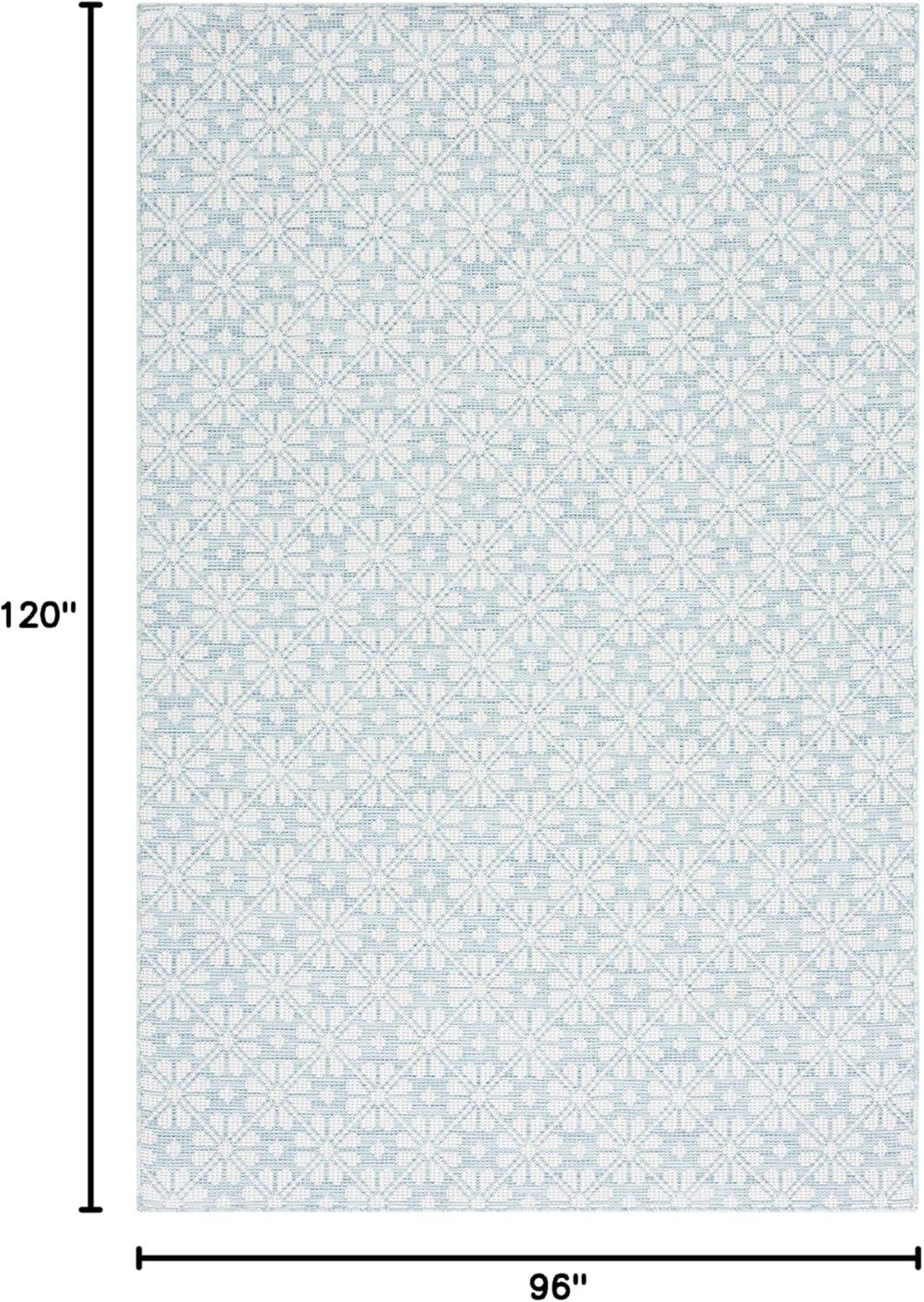 imageMartha Stewart x SAFAVIEH Outdoor Area Rug Collection 8 x 10 Aqua Weather Resistant ampamp Washable Ideal for Patio Backyard Mudroom Deck Dining Space MSR4491J