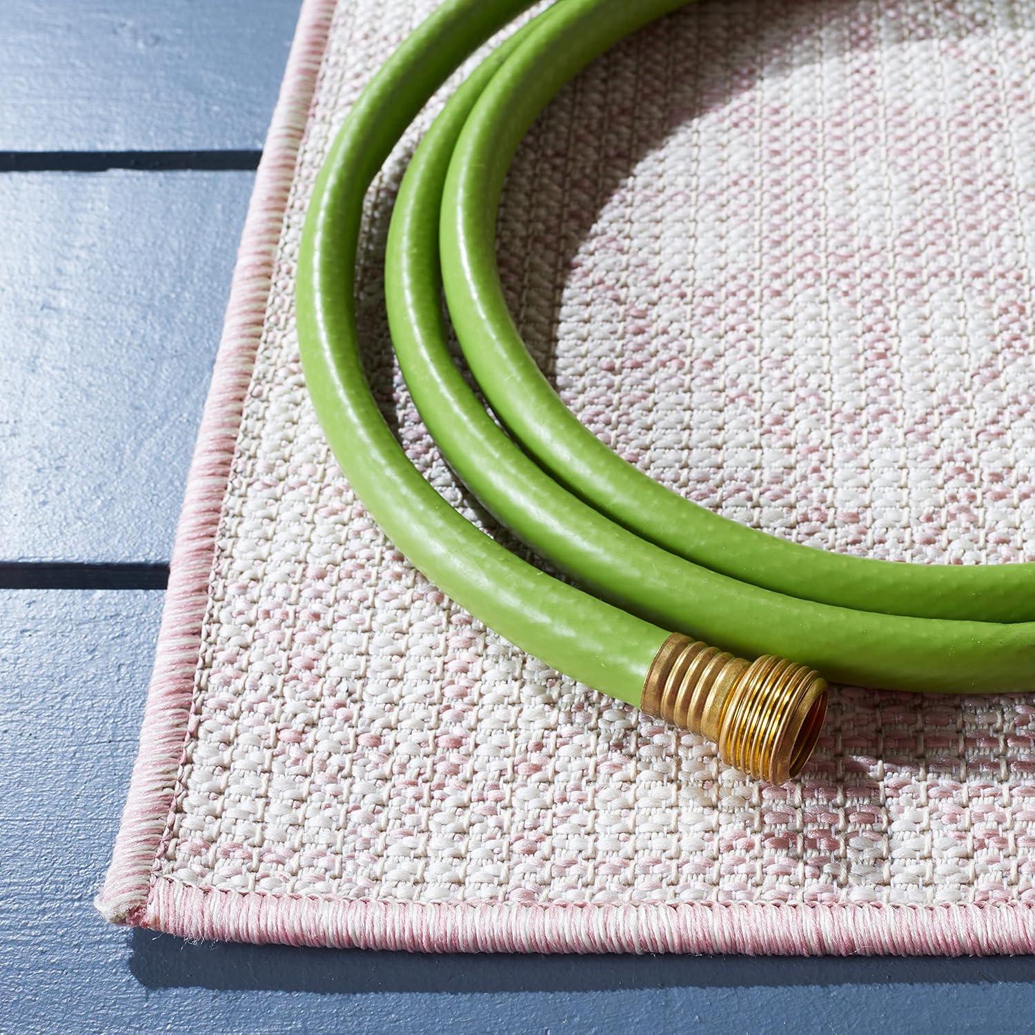 imageMartha Stewart x SAFAVIEH Outdoor Area Rug Collection 8 x 10 Blue ampamp Beige Weather Resistant ampamp Washable Ideal for Patio Backyard Mudroom Deck Dining Space MSR4491MPinkIvory