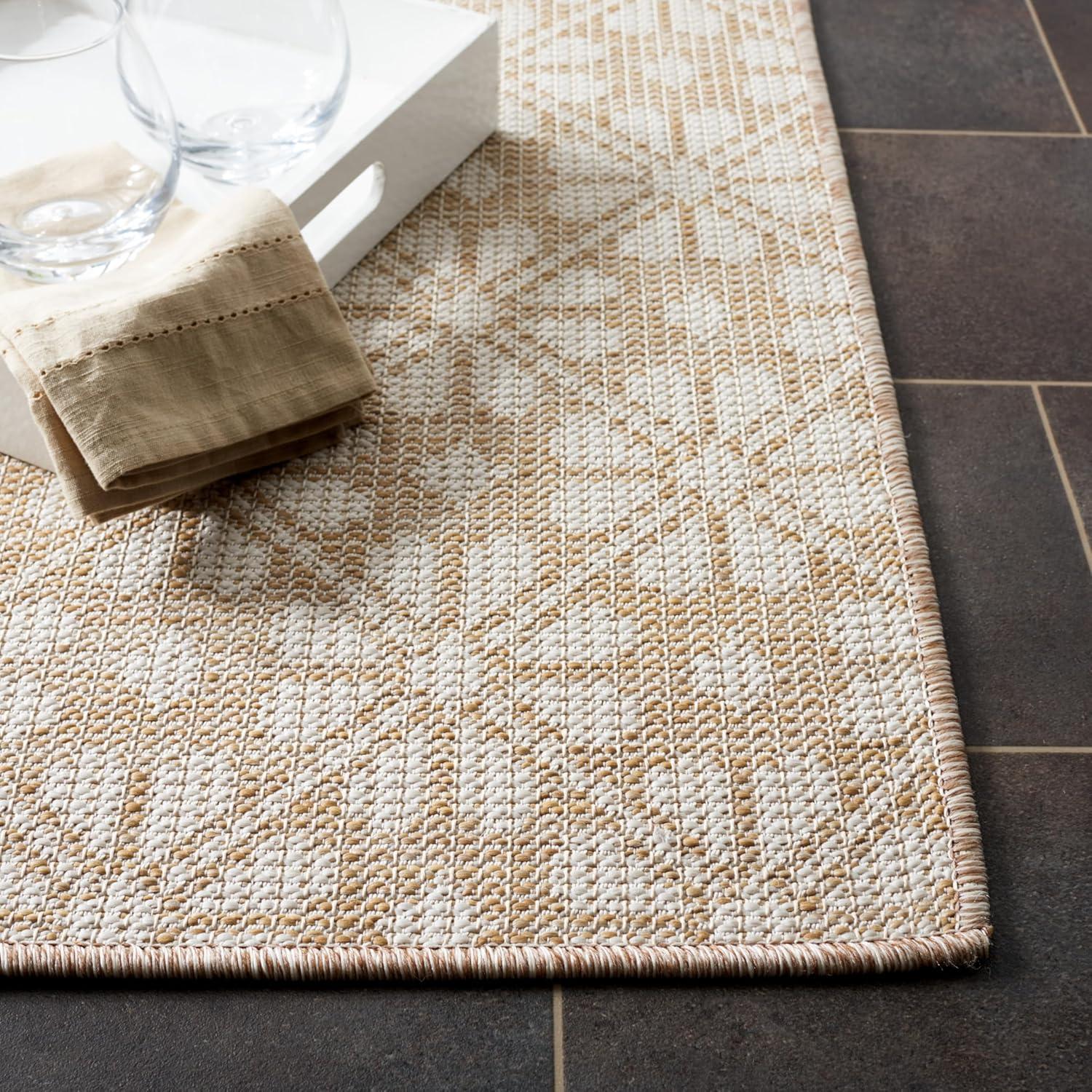 imageMartha Stewart x SAFAVIEH Outdoor Area Rug Collection 8 x 10 Blue ampamp Beige Weather Resistant ampamp Washable Ideal for Patio Backyard Mudroom Deck Dining Space MSR4491MBeigeIvory