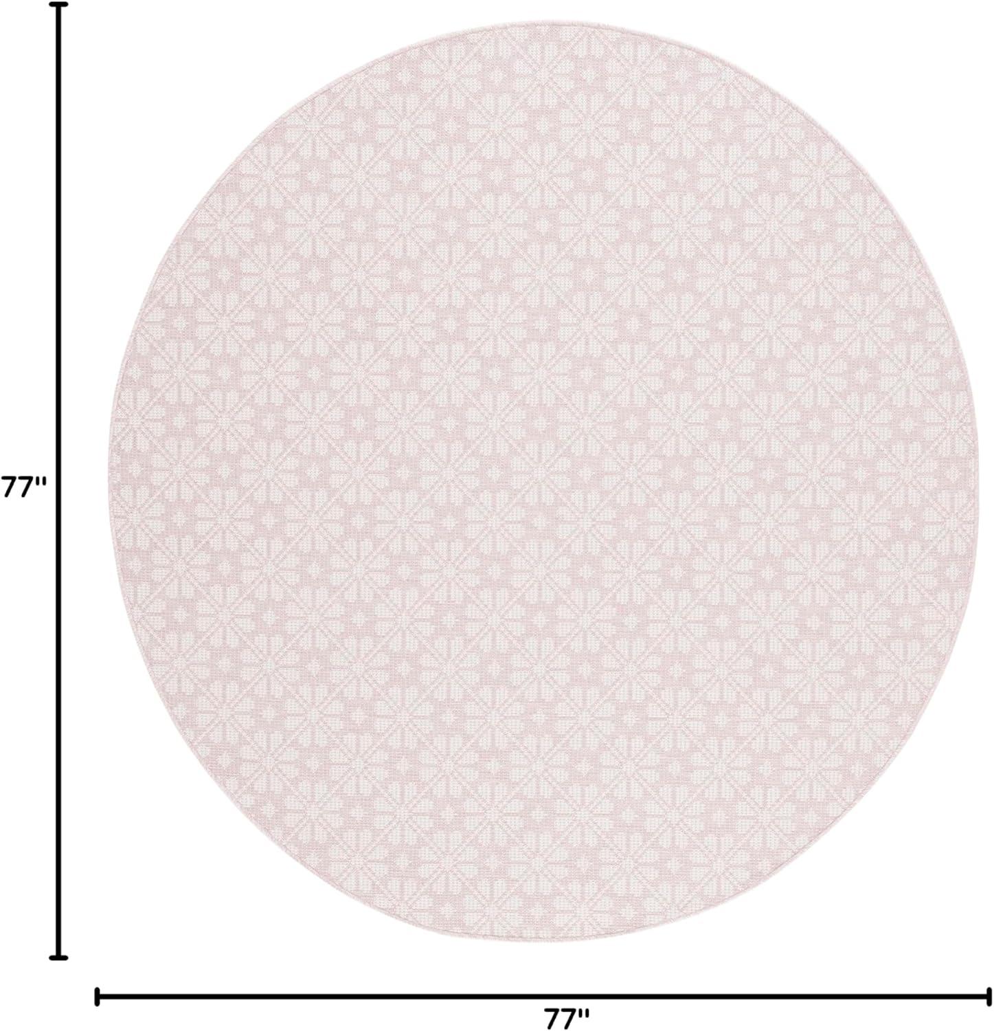 imageMartha Stewart x SAFAVIEH Outdoor Area Rug Collection 8 x 10 Blue ampamp Beige Weather Resistant ampamp Washable Ideal for Patio Backyard Mudroom Deck Dining Space MSR4491MPinkIvory