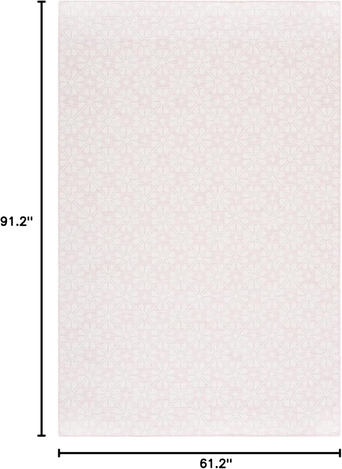 imageMartha Stewart x SAFAVIEH Outdoor Area Rug Collection 8 x 10 Blue ampamp Beige Weather Resistant ampamp Washable Ideal for Patio Backyard Mudroom Deck Dining Space MSR4491MPinkIvory