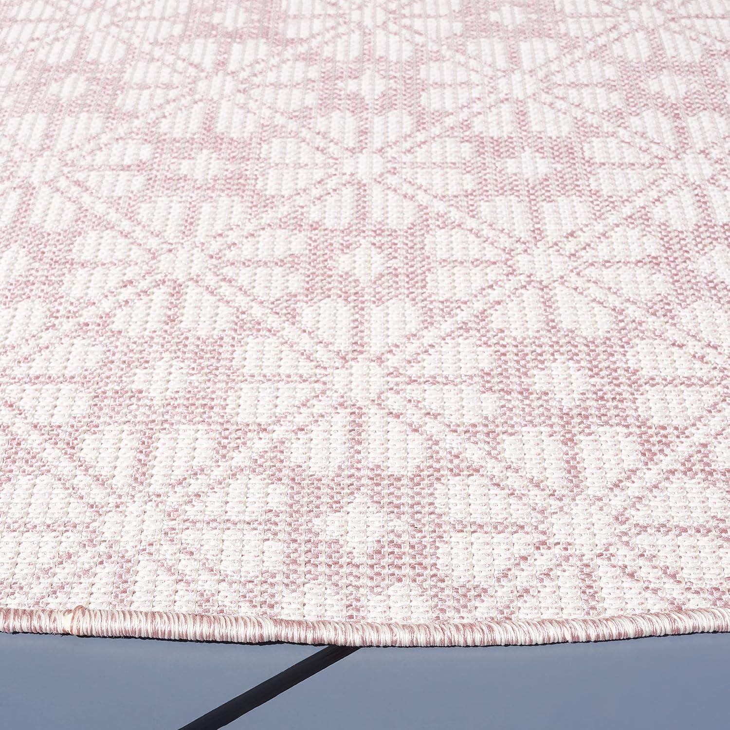 imageMartha Stewart x SAFAVIEH Outdoor Area Rug Collection 8 x 10 Blue ampamp Beige Weather Resistant ampamp Washable Ideal for Patio Backyard Mudroom Deck Dining Space MSR4491MPinkIvory