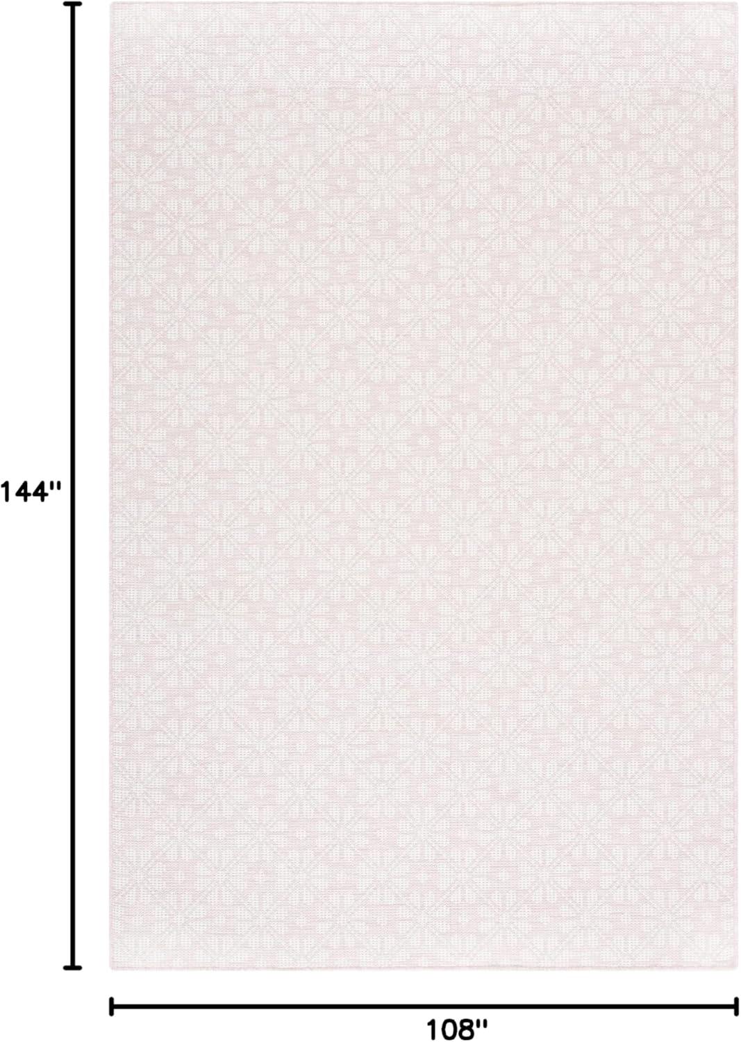 imageMartha Stewart x SAFAVIEH Outdoor Area Rug Collection 8 x 10 Blue ampamp Beige Weather Resistant ampamp Washable Ideal for Patio Backyard Mudroom Deck Dining Space MSR4491MPinkIvory