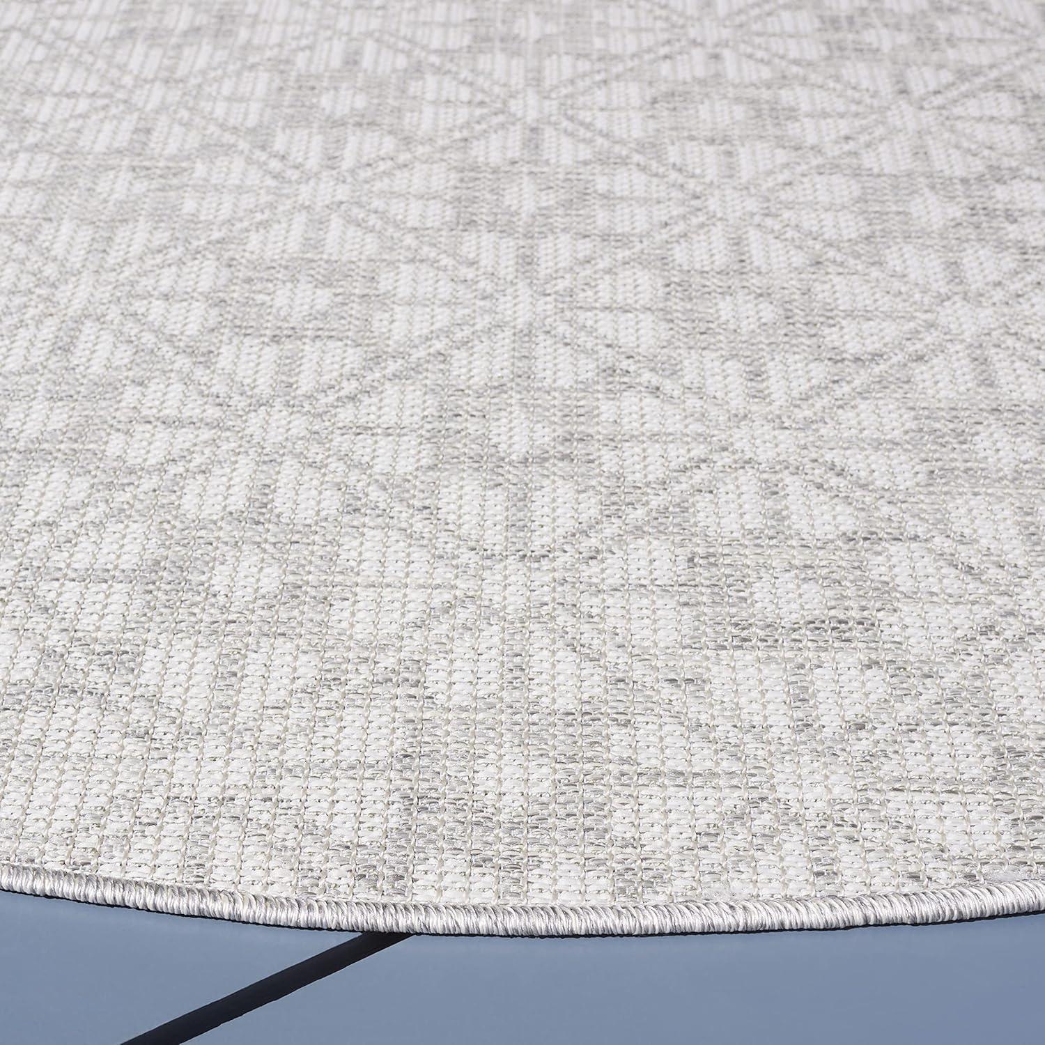 imageMartha Stewart x SAFAVIEH Outdoor Area Rug Collection 8 x 10 Blue ampamp Beige Weather Resistant ampamp Washable Ideal for Patio Backyard Mudroom Deck Dining Space MSR4491MGreyIvory