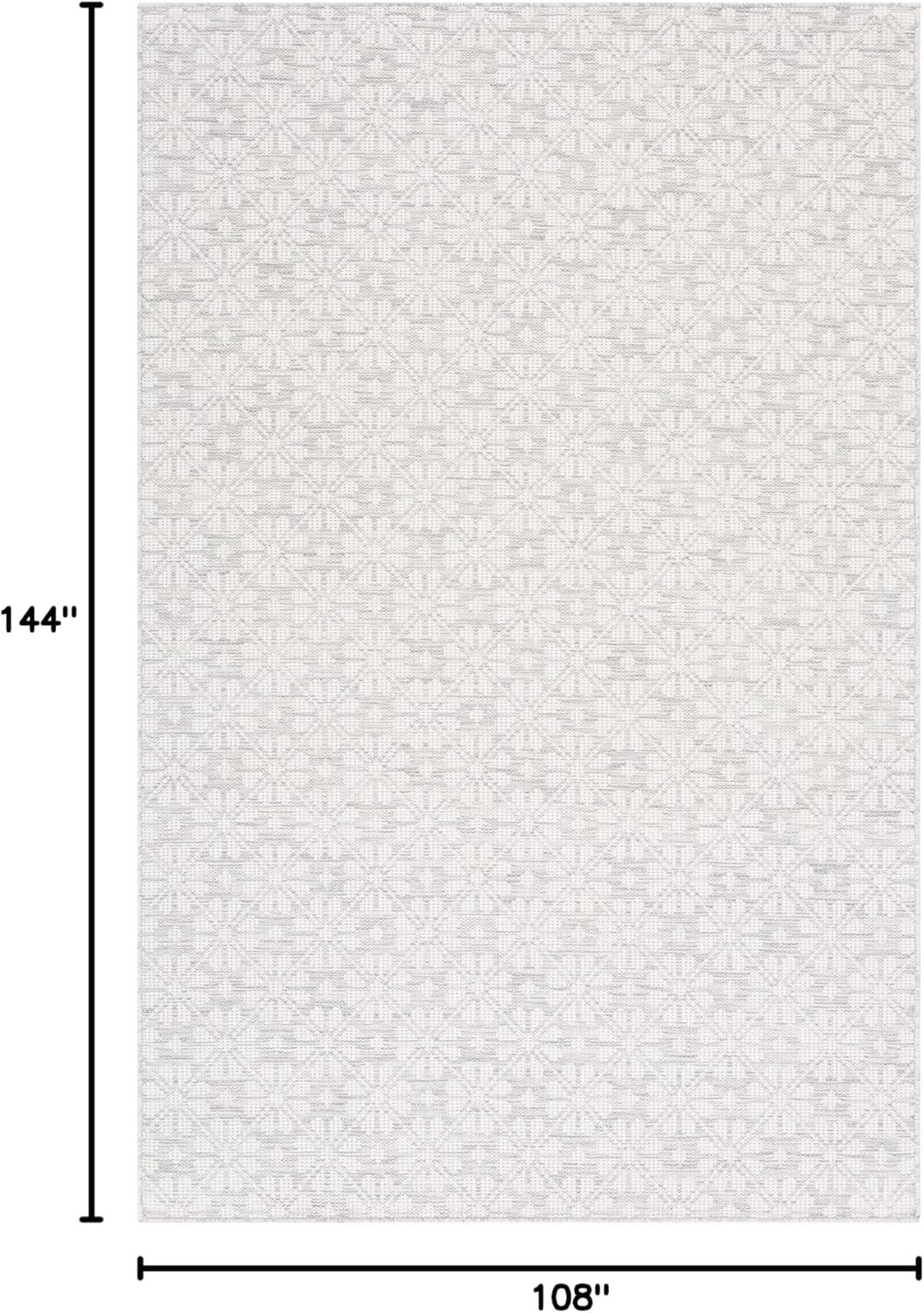 imageMartha Stewart x SAFAVIEH Outdoor Area Rug Collection 8 x 10 Blue ampamp Beige Weather Resistant ampamp Washable Ideal for Patio Backyard Mudroom Deck Dining Space MSR4491MGreyIvory