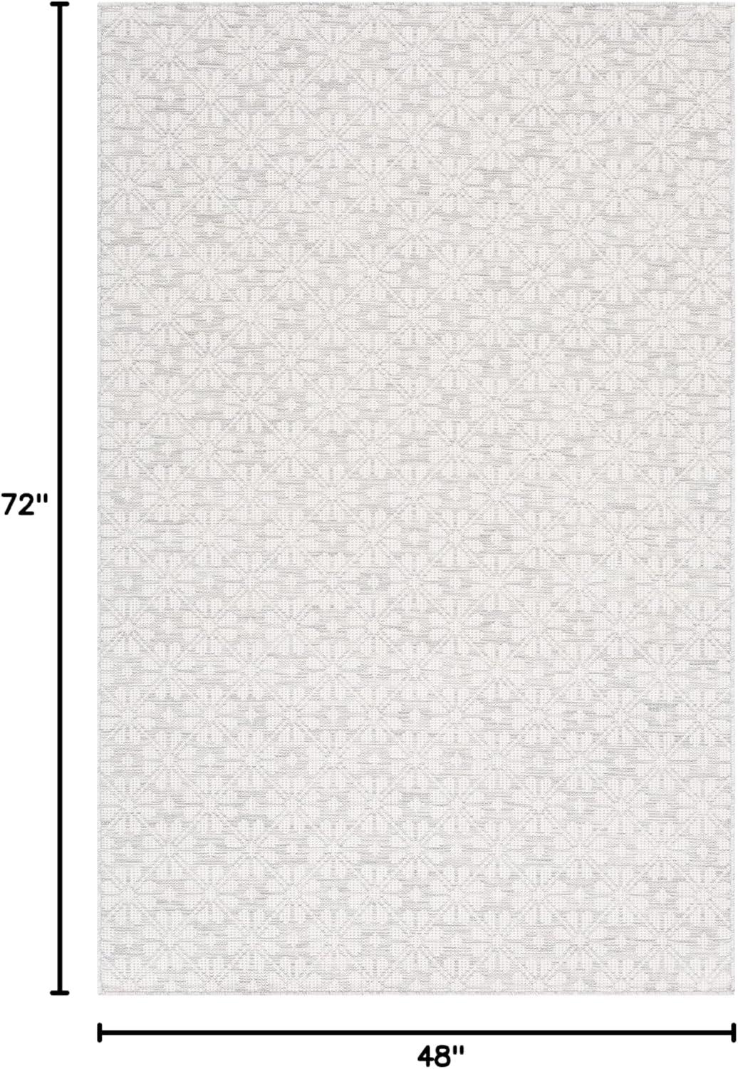 imageMartha Stewart x SAFAVIEH Outdoor Area Rug Collection 8 x 10 Blue ampamp Beige Weather Resistant ampamp Washable Ideal for Patio Backyard Mudroom Deck Dining Space MSR4491MGreyIvory