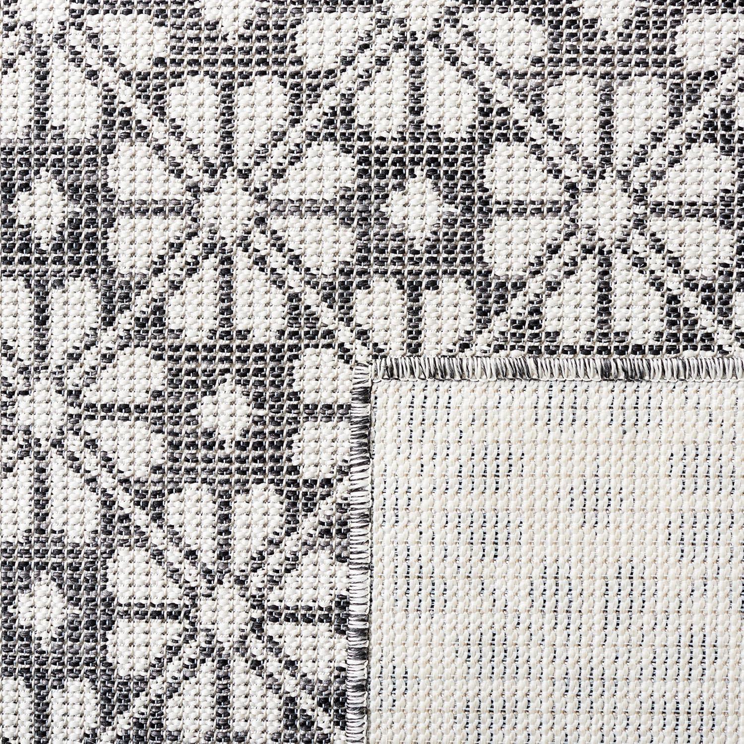 imageMartha Stewart x SAFAVIEH Outdoor Area Rug Collection 8 x 10 Blue ampamp Beige Weather Resistant ampamp Washable Ideal for Patio Backyard Mudroom Deck Dining Space MSR4491MBlack