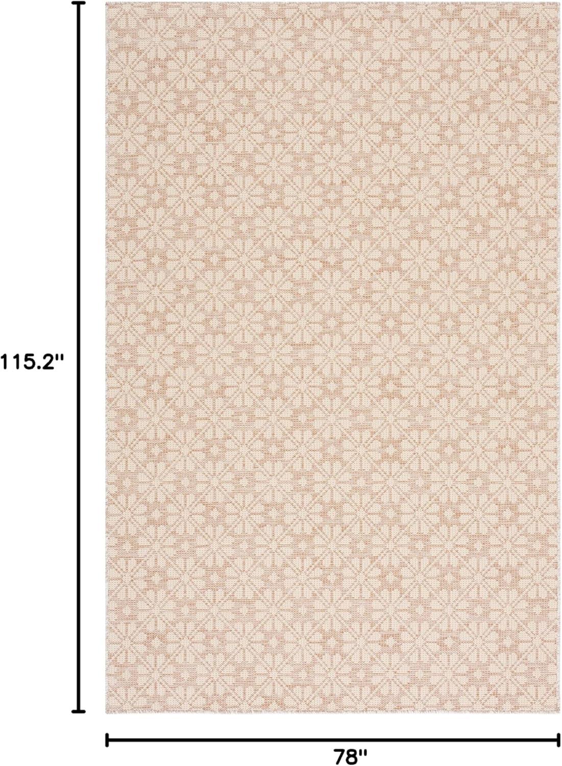 imageMartha Stewart x SAFAVIEH Outdoor Area Rug Collection 8 x 10 Grey ampamp Ivory Weather Resistant ampamp Washable Ideal for Patio Backyard Mudroom Deck Dining Space MSR4491FNaturalBeige